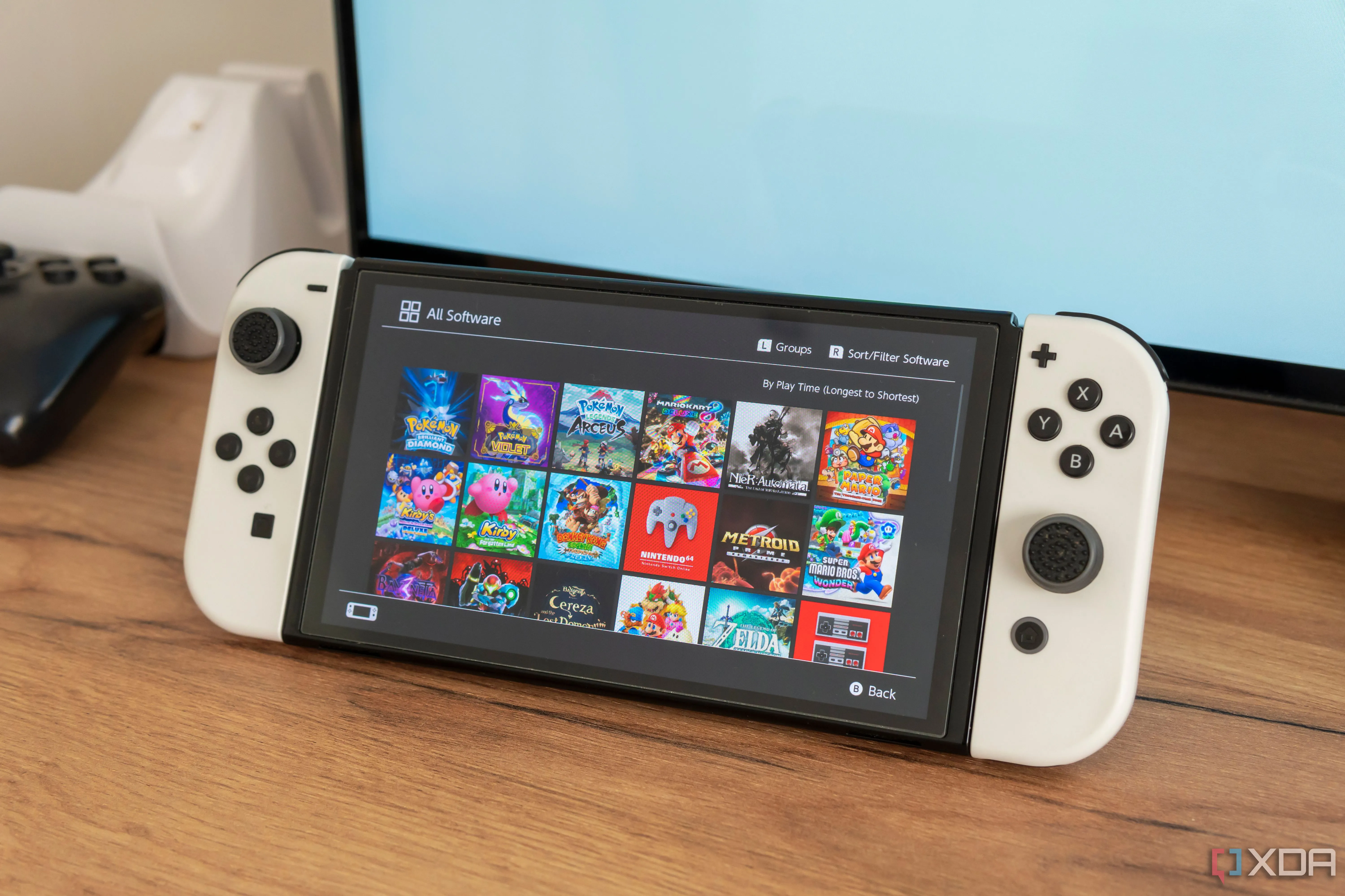 Giao diện Nintendo Switch hiển thị danh sách các tựa game đã cài đặt