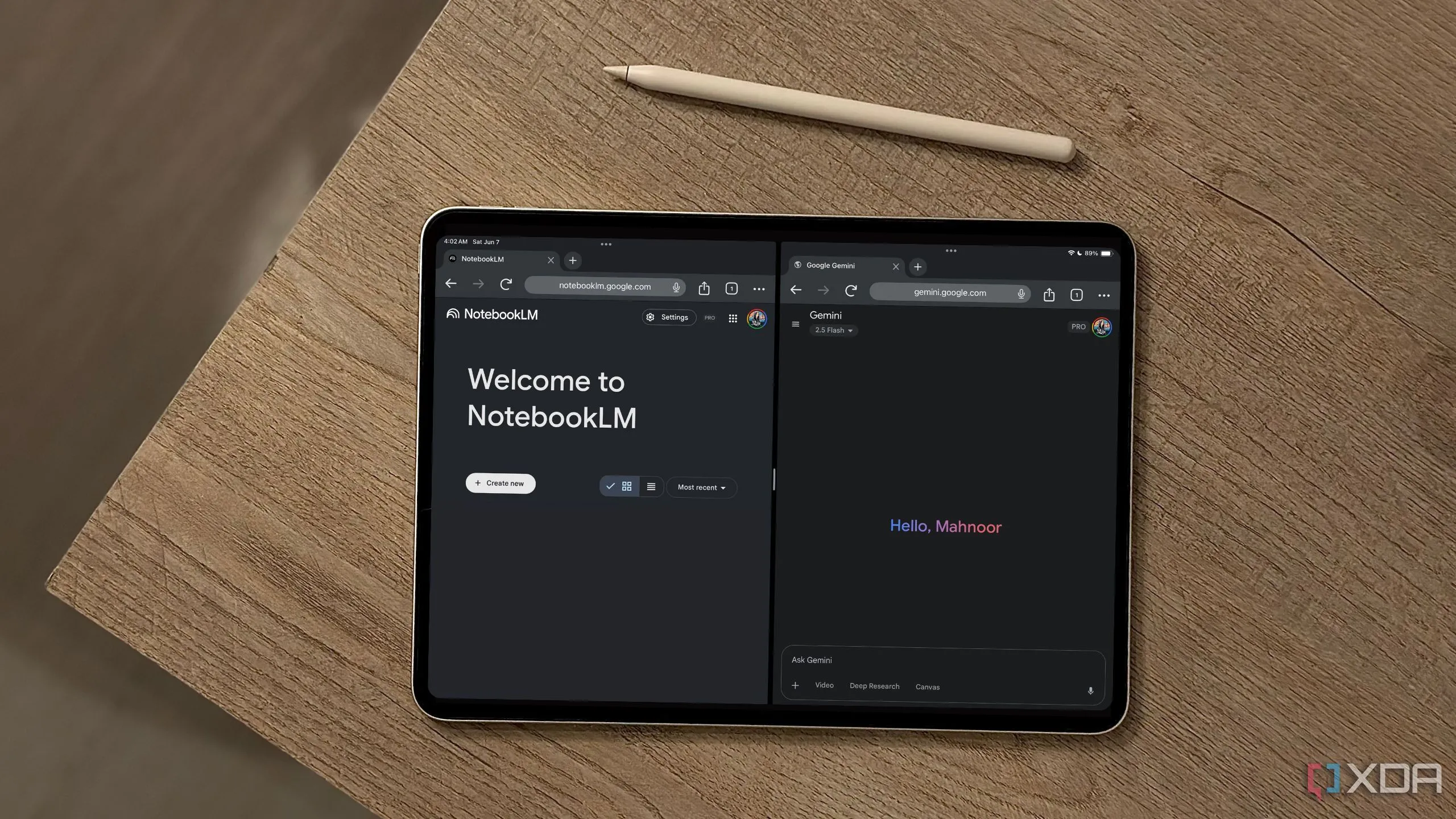 Giao diện NotebookLM và Gemini hiển thị tính năng Audio Overviews.