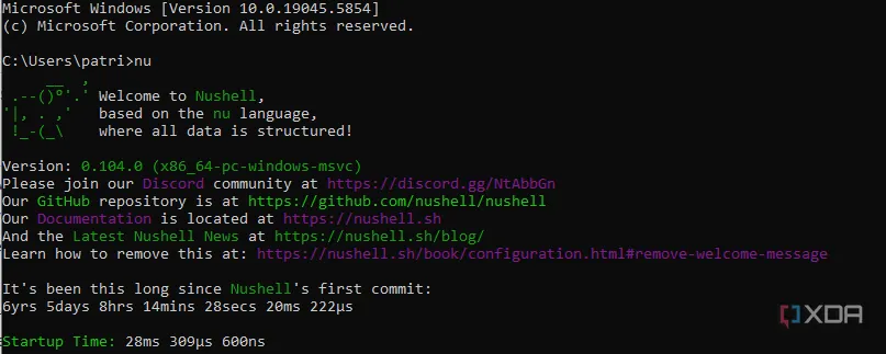 Giao diện Nushell thống nhất trên các hệ điều hành Windows, macOS và Linux.