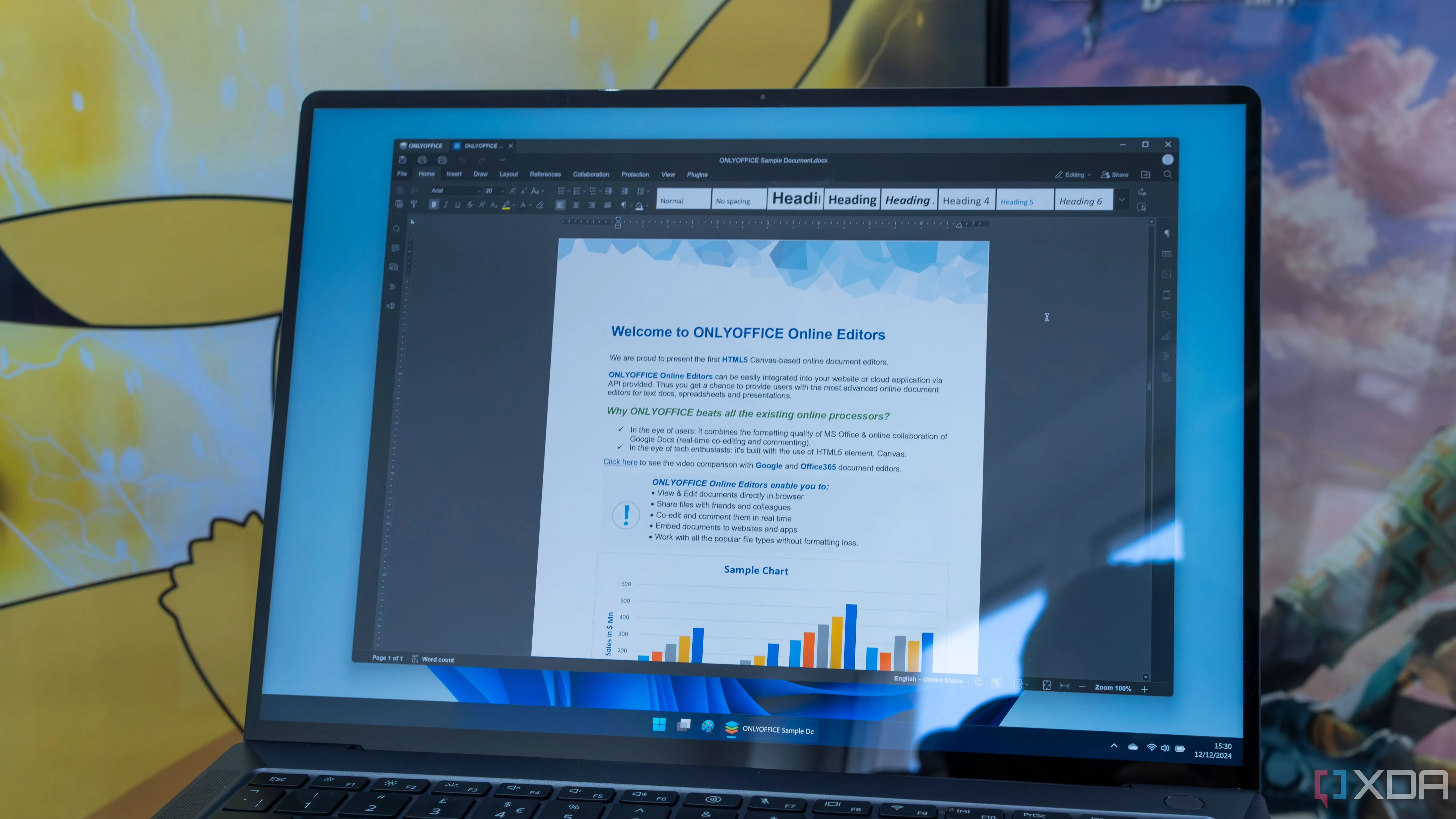 Giao diện OnlyOffice đang chạy trên laptop Windows 11