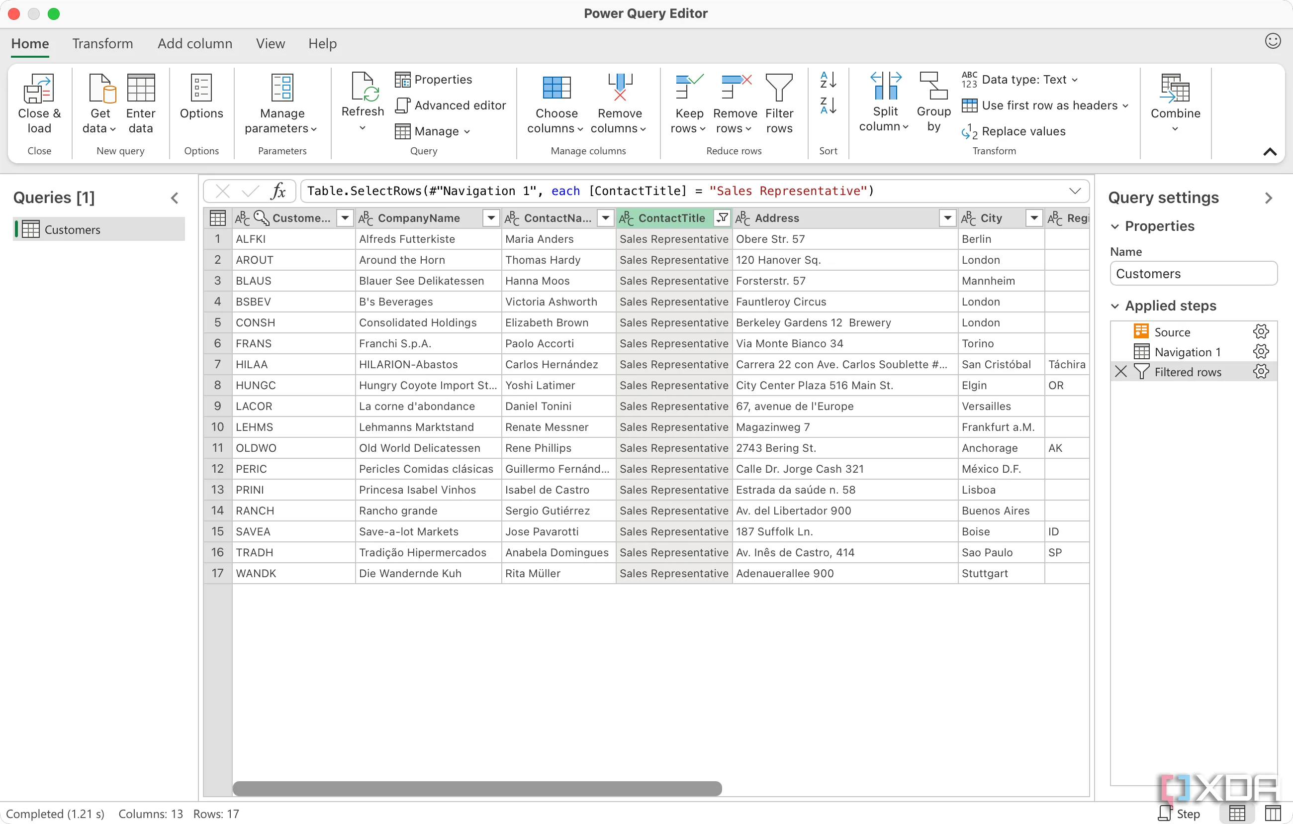 Giao diện Power Query trong Excel đang xử lý và làm sạch dữ liệu từ nhiều nguồn khác nhau