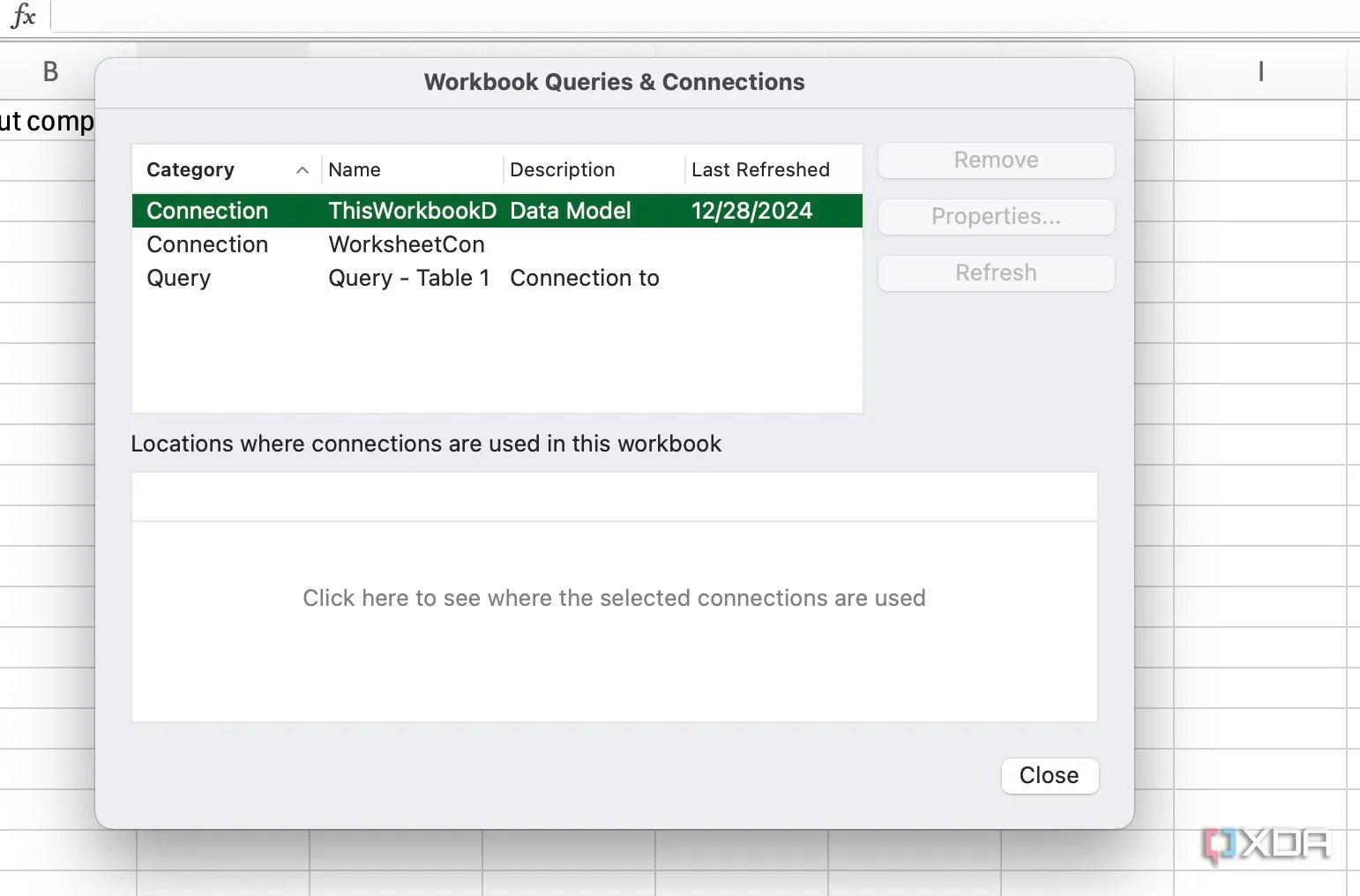 Giao diện quản lý liên kết ngoài trong Excel giúp loại bỏ các kết nối không cần thiết
