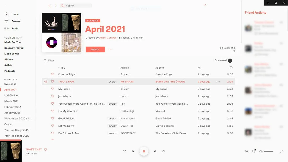 Giao diện Spotify với Spicetify theme sáng và hướng dẫn cài đặt