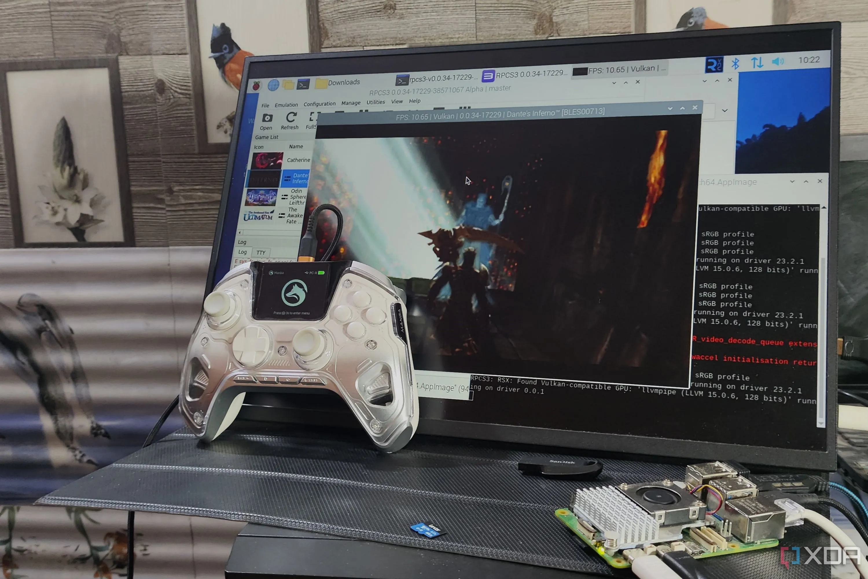 Giao diện trình giả lập RPCS3 đang chạy một tựa game PlayStation 3, thể hiện khả năng mô phỏng các trò chơi console này.