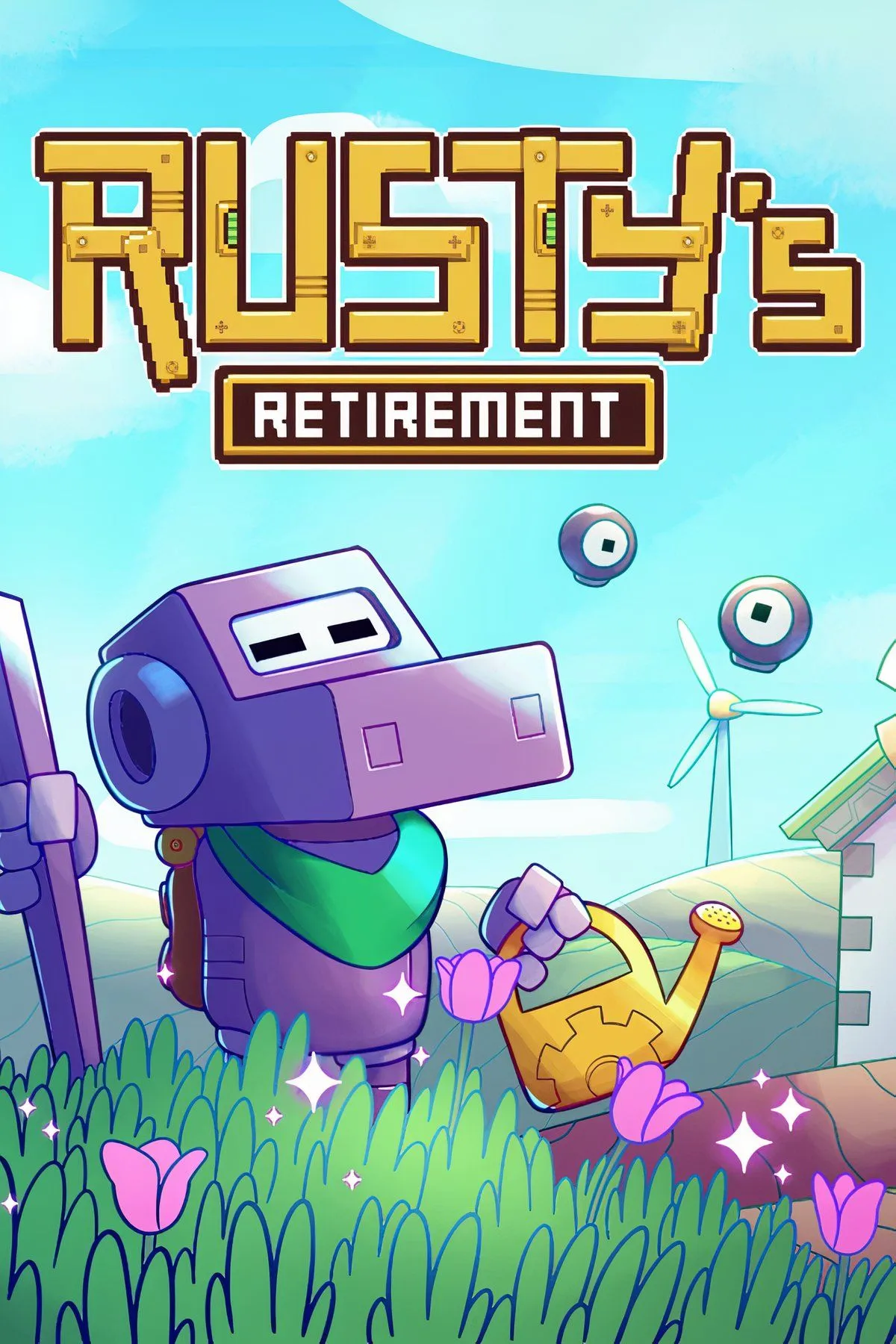 Giao diện trò chơi nông trại Rusty's Retirement chạy dưới dạng overlay trên màn hình máy tính