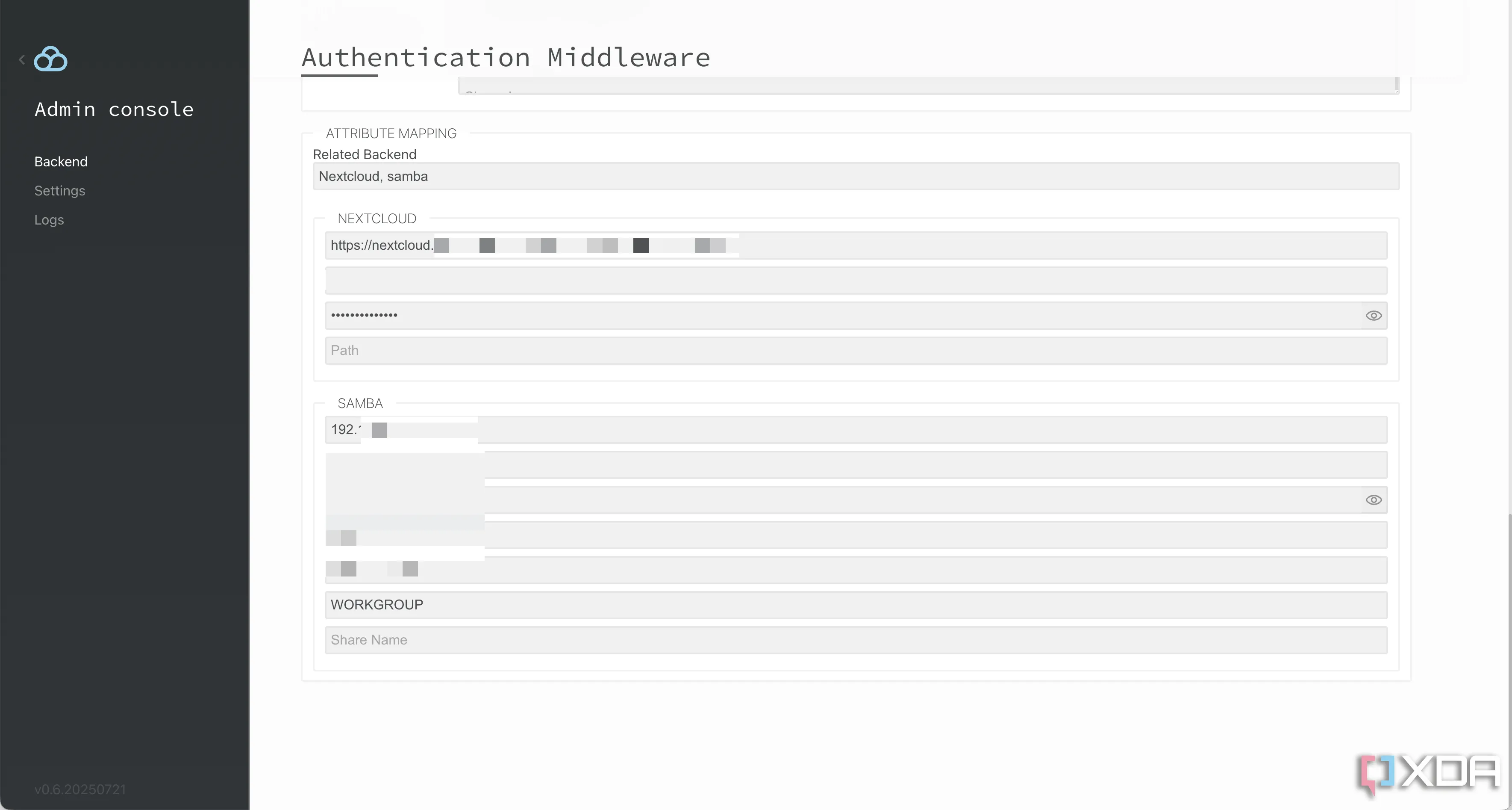 Giao diện trung gian xác thực (auth middleware) của Filestash, minh họa khả năng quản lý truy cập người dùng.