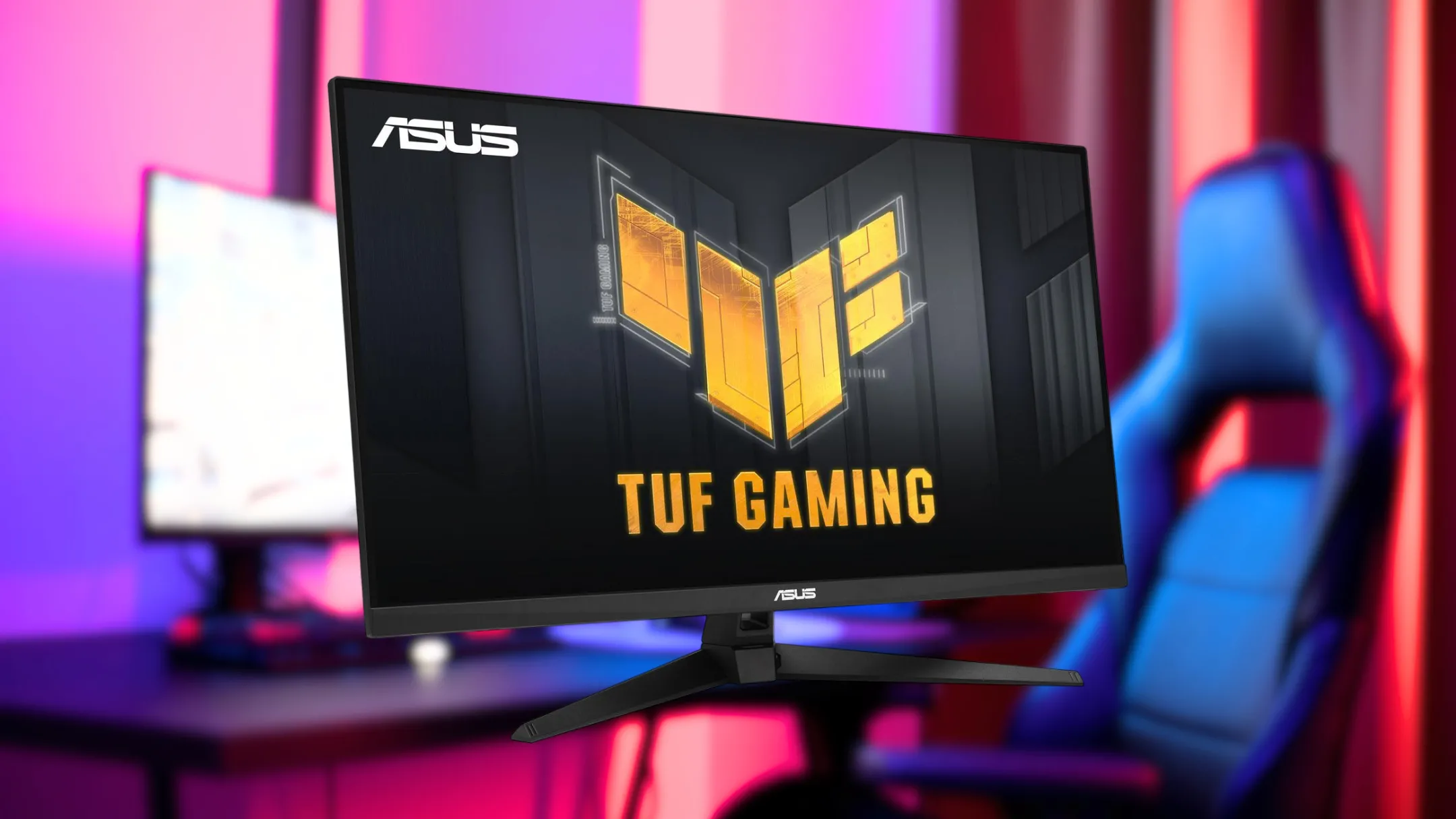 Góc nhìn cận cảnh màn hình ASUS TUF Gaming 31.5 inch 1440P với thiết kế gaming