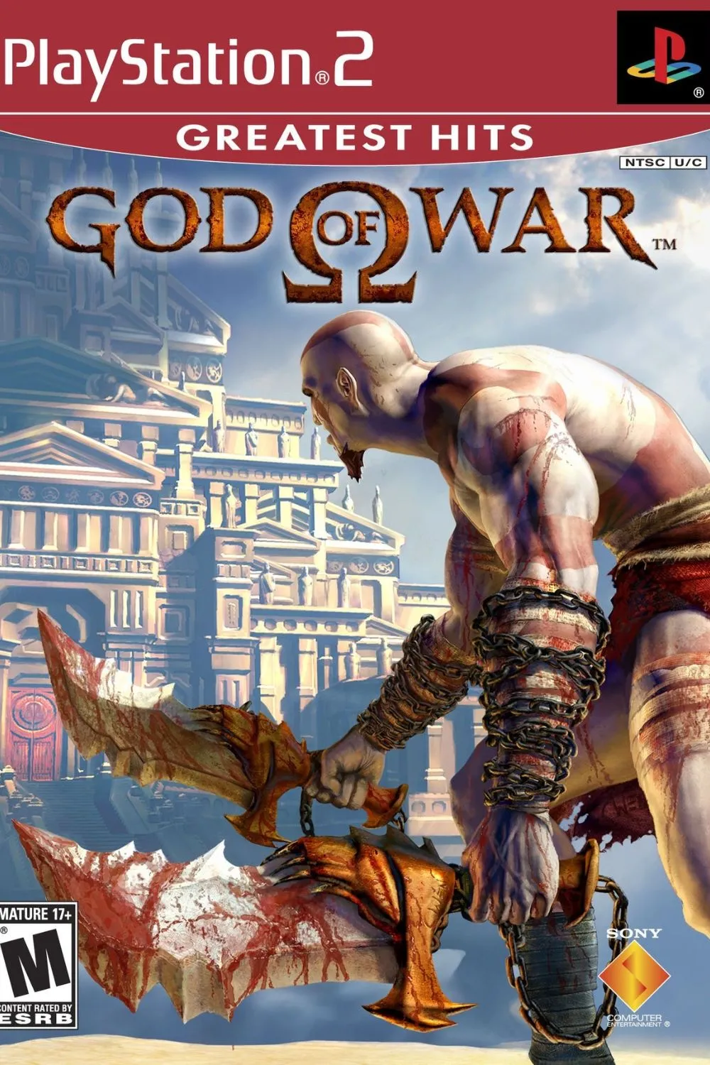 God of War (2005): Kratos cầm vũ khí Blades of Chaos
