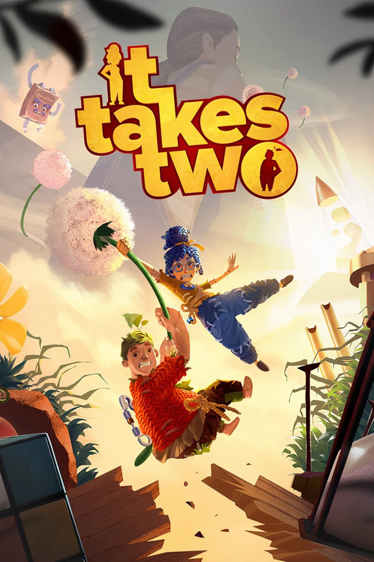 Hai nhân vật Cody và May của It Takes Two tương tác trong một môi trường game đầy màu sắc và sáng tạo