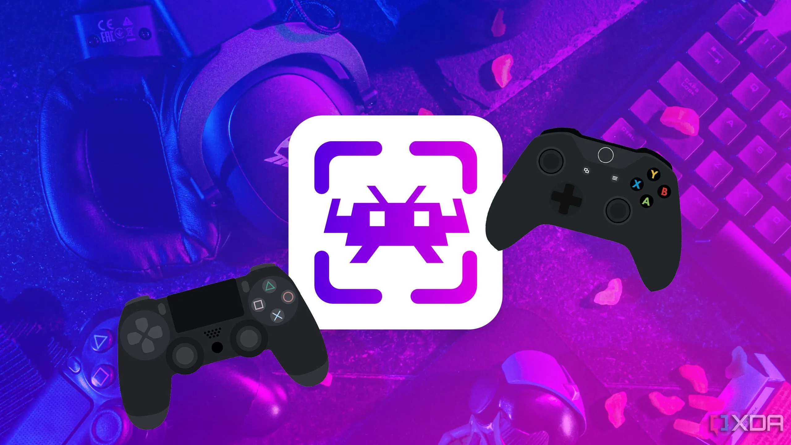 Hai tay cầm chơi game trên nền logo RetroArch, minh họa sự dễ dàng thiết lập giả lập
