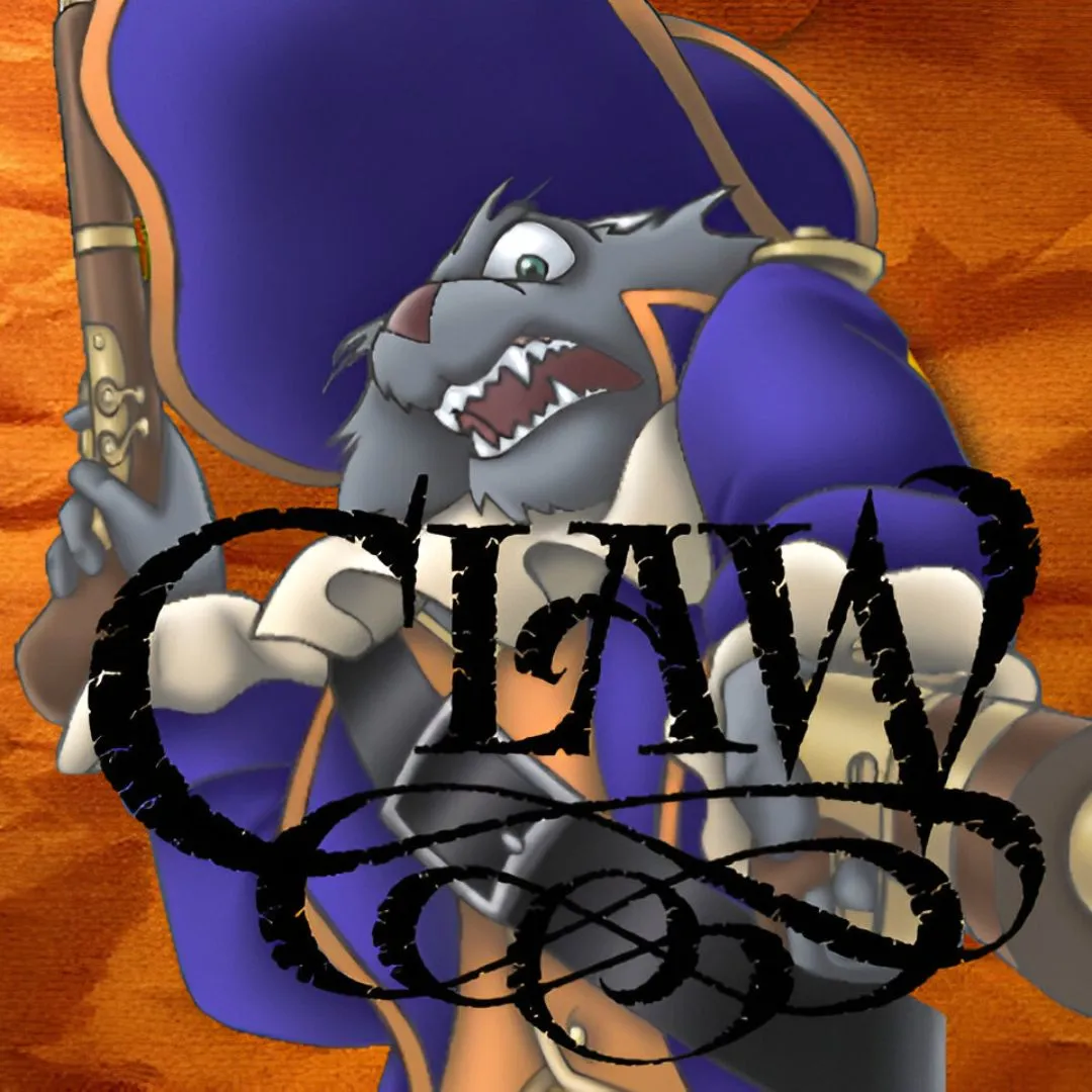 Hình ảnh bìa đĩa game Captain Claw, sản phẩm của Monolith Productions ra mắt vào năm 1997.