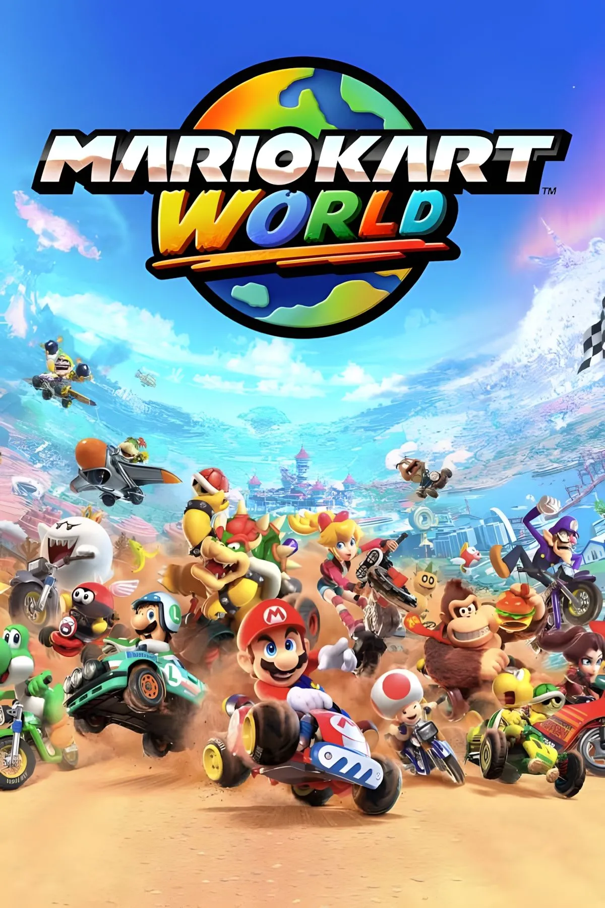 Hình ảnh bìa game Mario Kart World, minh họa cho các tựa game Nintendo thường không có phiên bản premium hay early access trả phí.