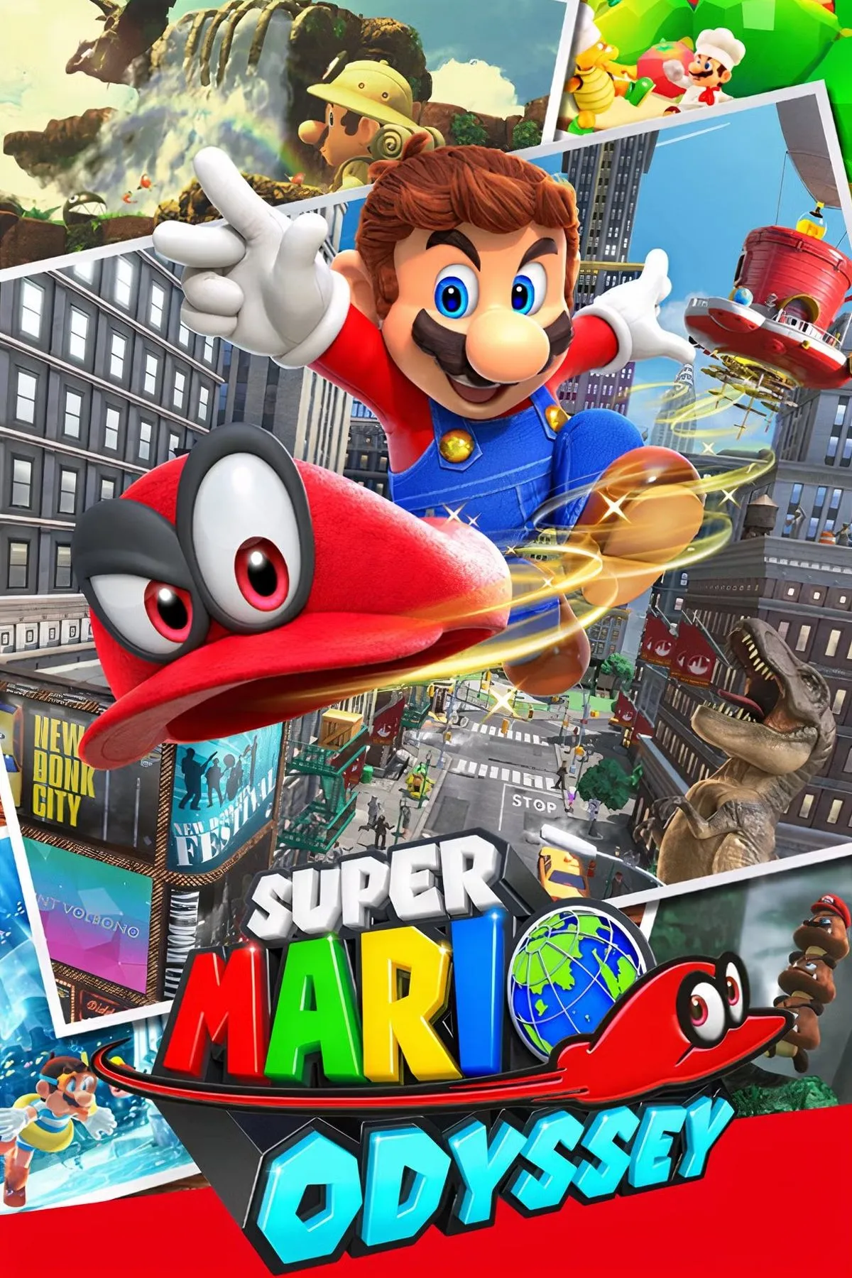 Hình ảnh bìa game Super Mario Odyssey, một tựa game platformer kinh điển của Nintendo Switch