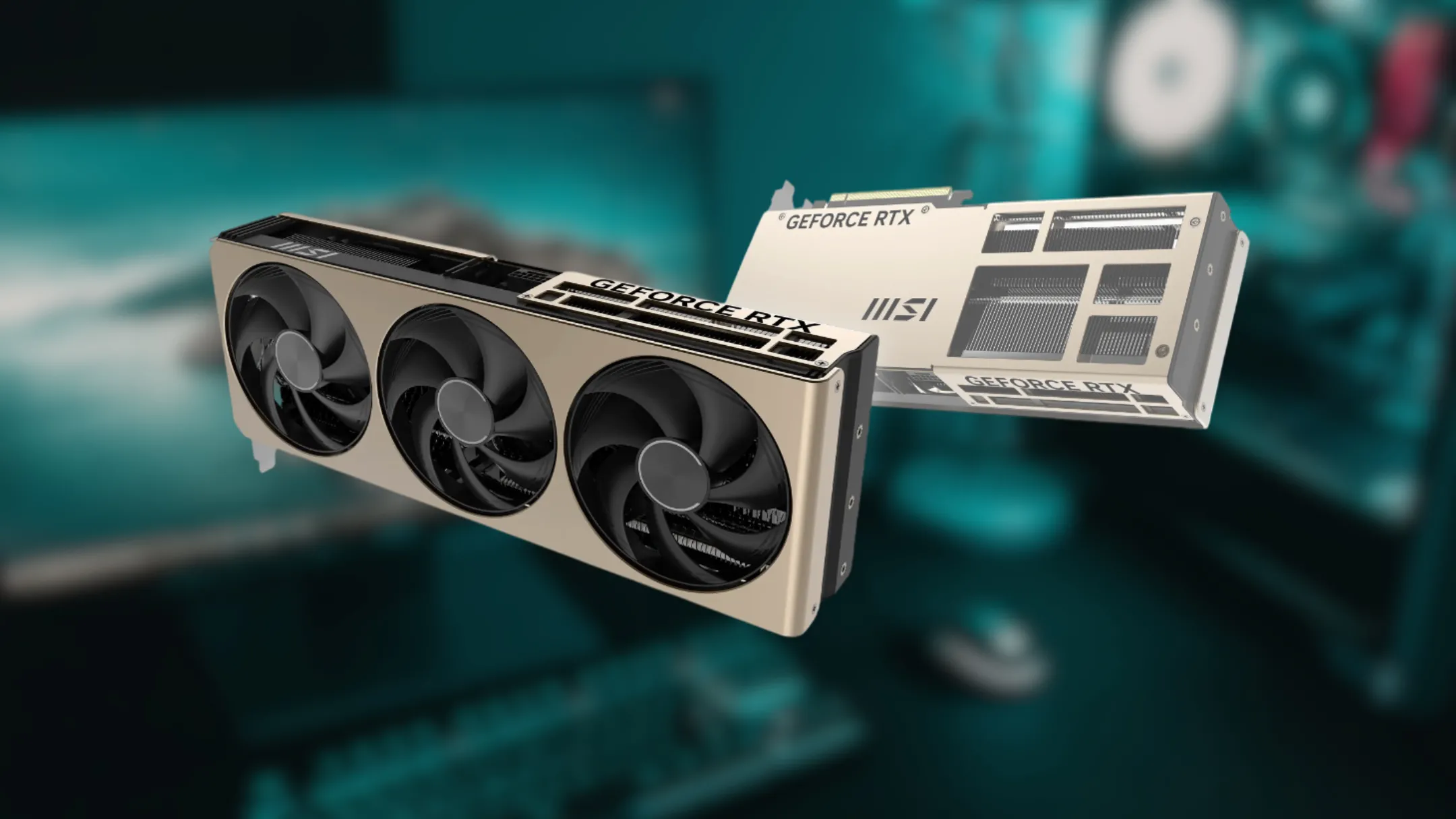 Hình ảnh cận cảnh card màn hình MSI GeForce RTX 5070 Ti với các cổng kết nối và hệ thống tản nhiệt tiên tiến