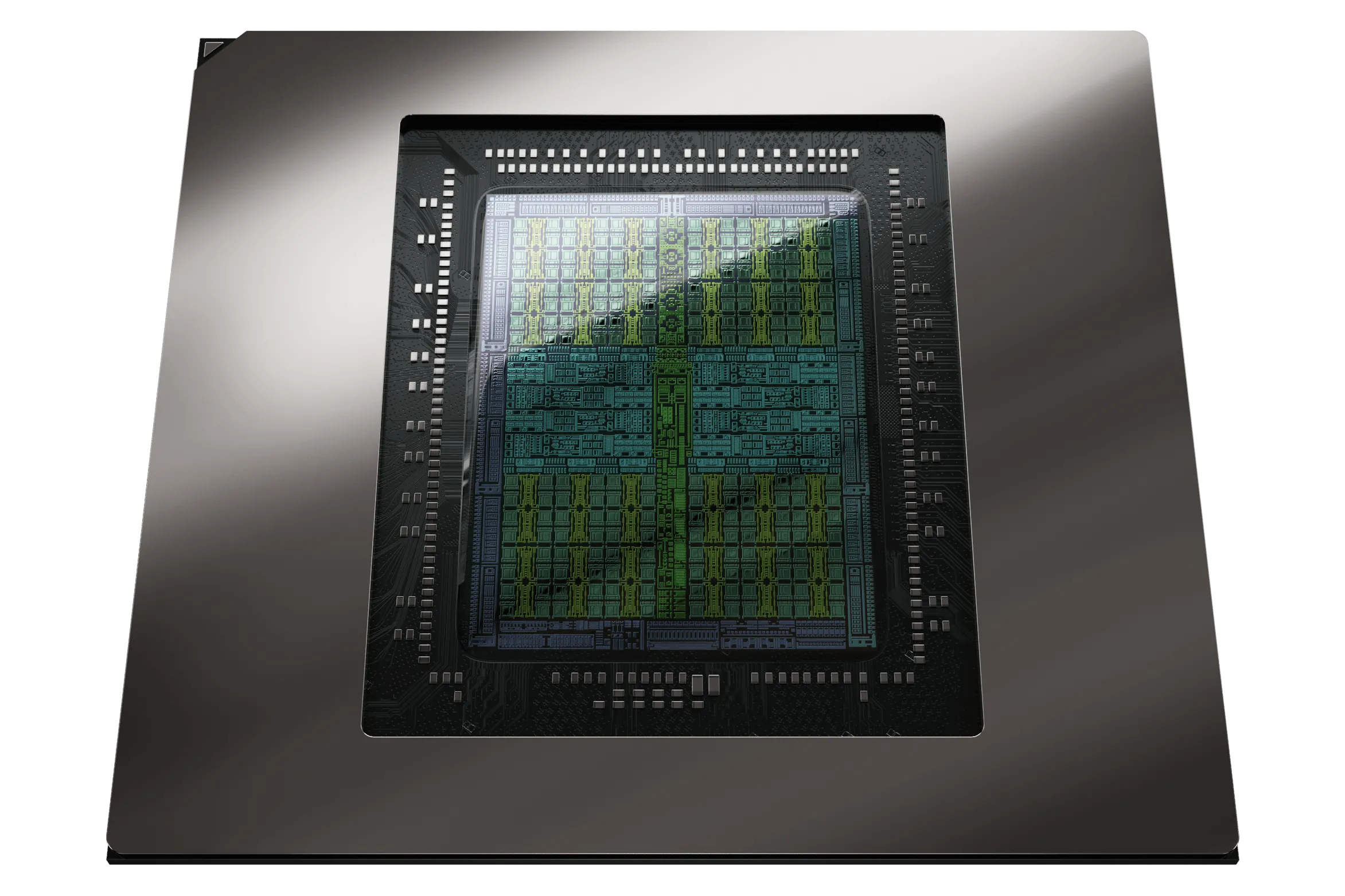 Hình ảnh cận cảnh chip xử lý đồ họa NVIDIA Blackwell (GPU Die), kiến trúc được sử dụng trên dòng RTX 50 series.