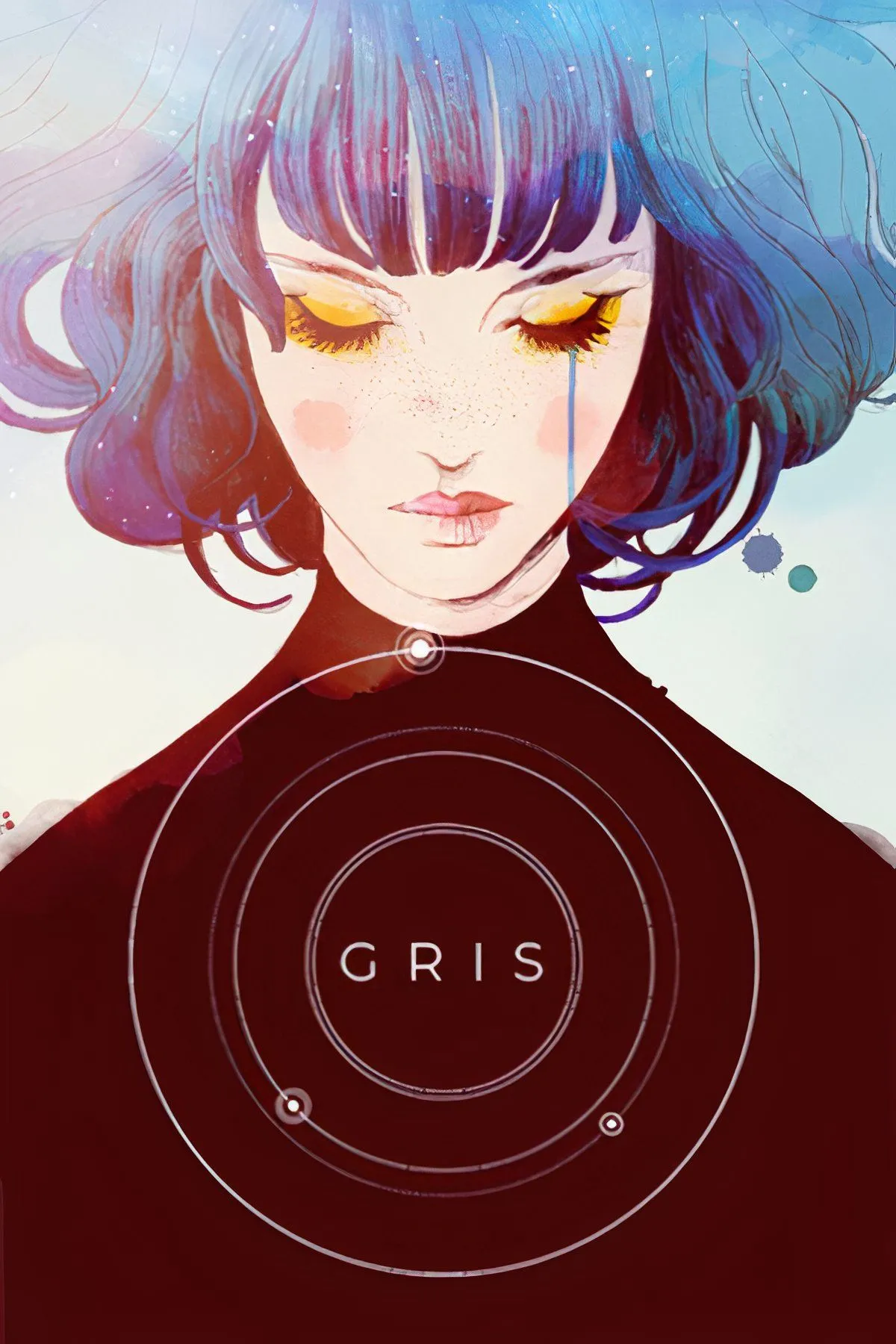 Hình ảnh của nhân vật chính trong game Gris với phong cách màu nước đầy cảm xúc