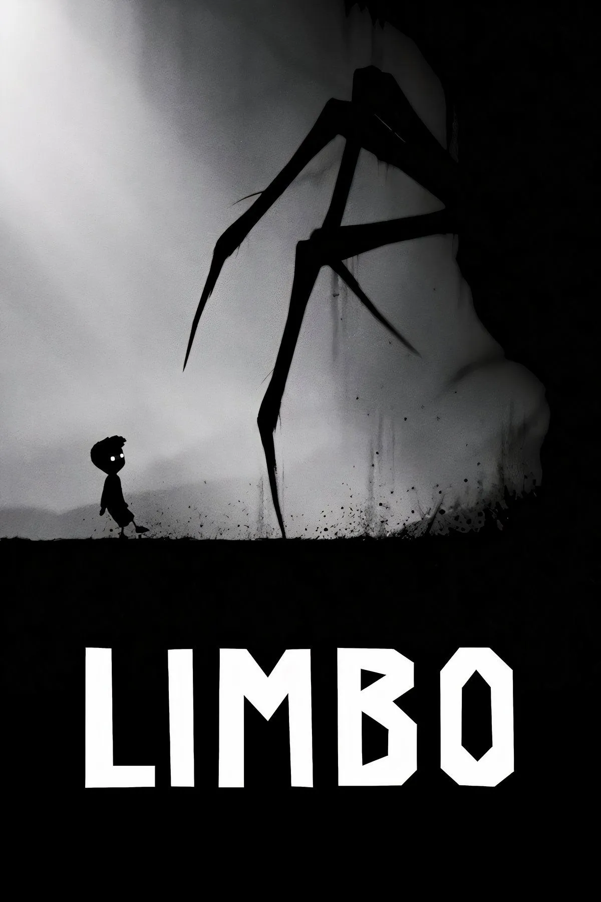 Hình ảnh độc đáo của game Limbo với phong cách đơn sắc và silhouette