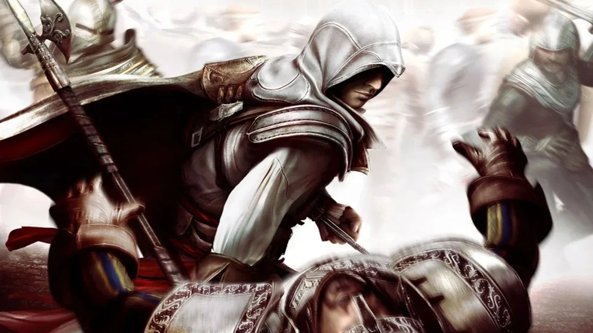 Hình ảnh Ezio Auditore da Firenze từ Assassin's Creed II, một ví dụ về việc kết hợp lịch sử và cốt truyện game