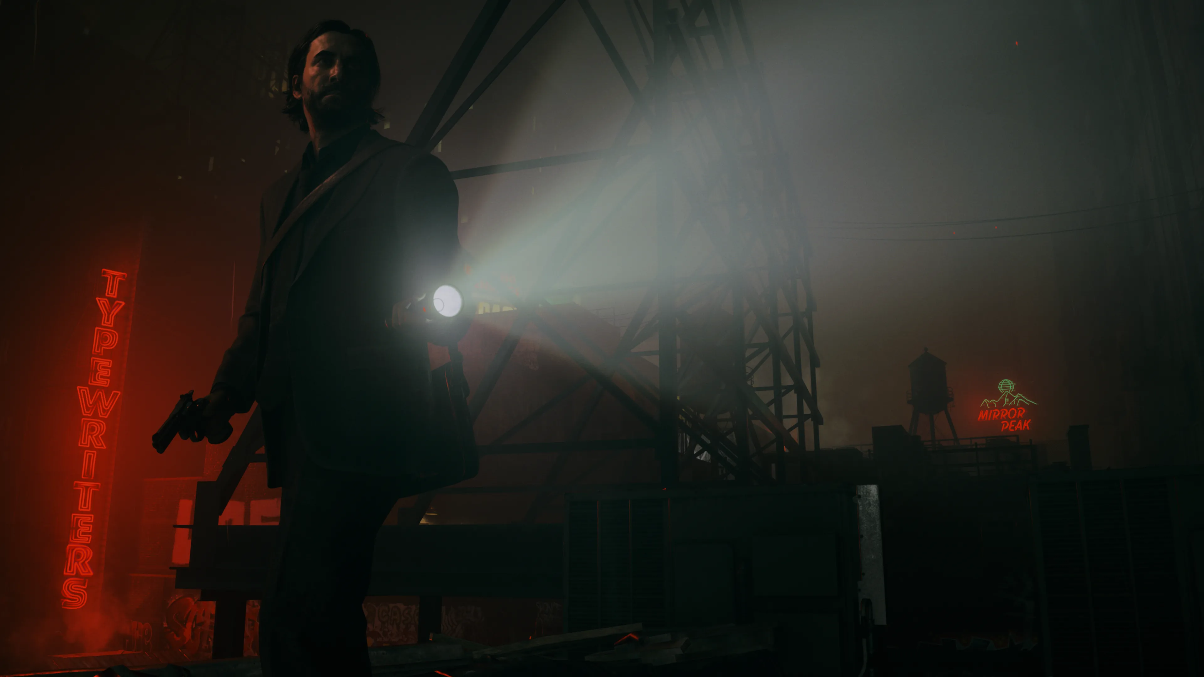 Hình ảnh game Alan Wake 2 với hiệu ứng dò tia (ray tracing) chân thực