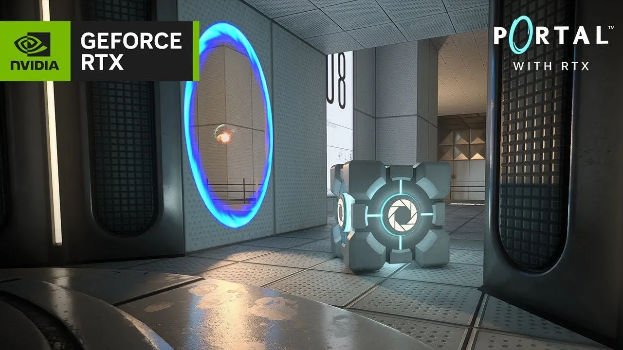 Hình ảnh game Portal được mod bằng RTX Remix, minh họa khả năng mod game trên Steam Box
