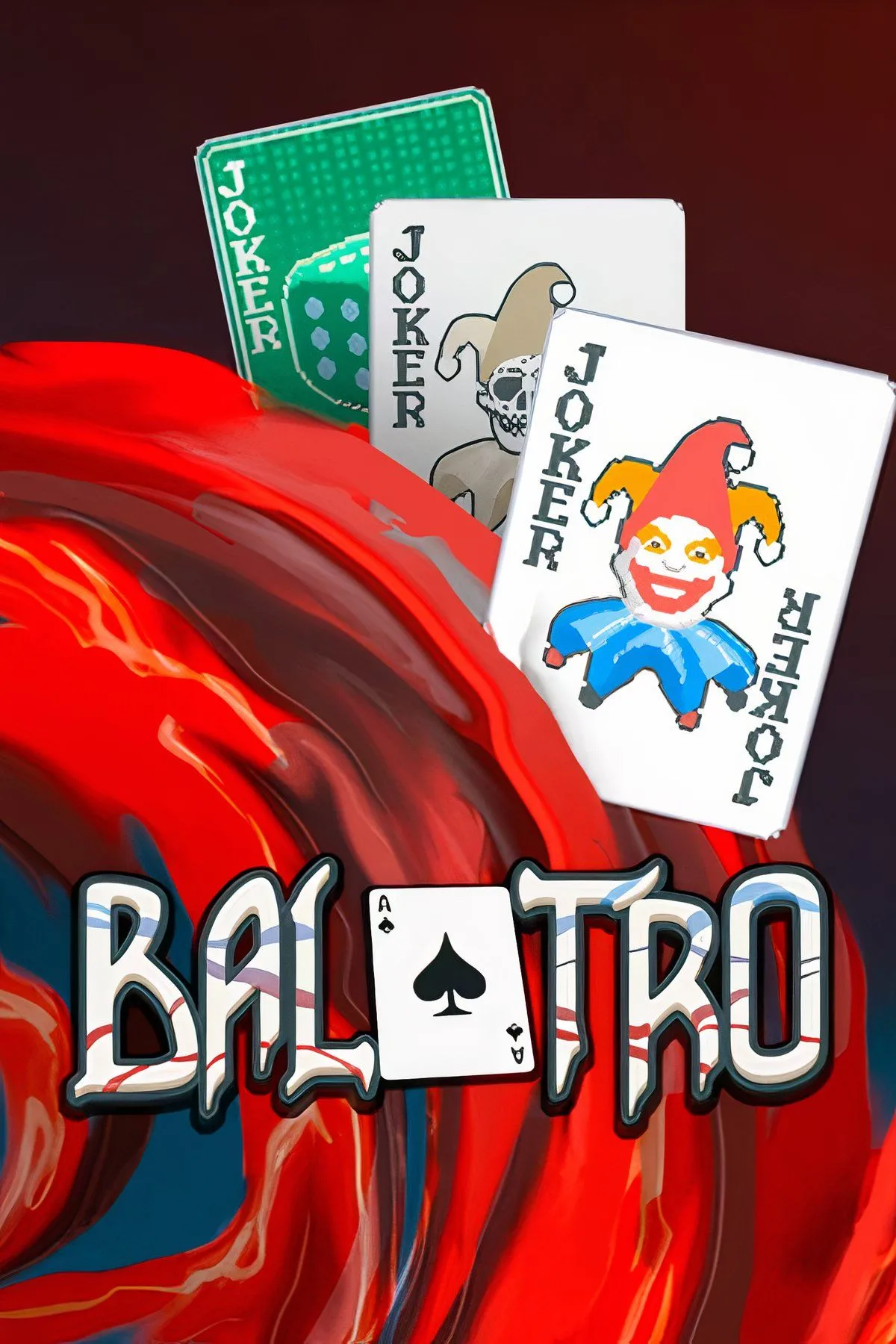 Hình ảnh gameplay của Balatro, hiển thị các quân bài Joker và điểm số