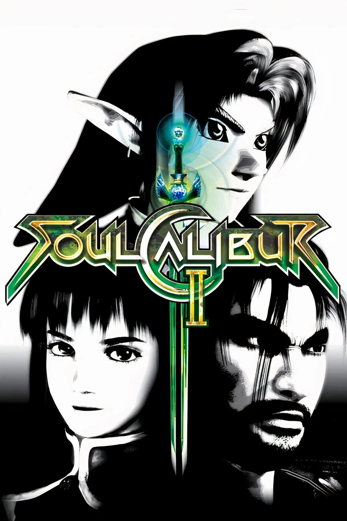 Hình ảnh ghép các nhân vật và cảnh chiến đấu trong game SoulCalibur II