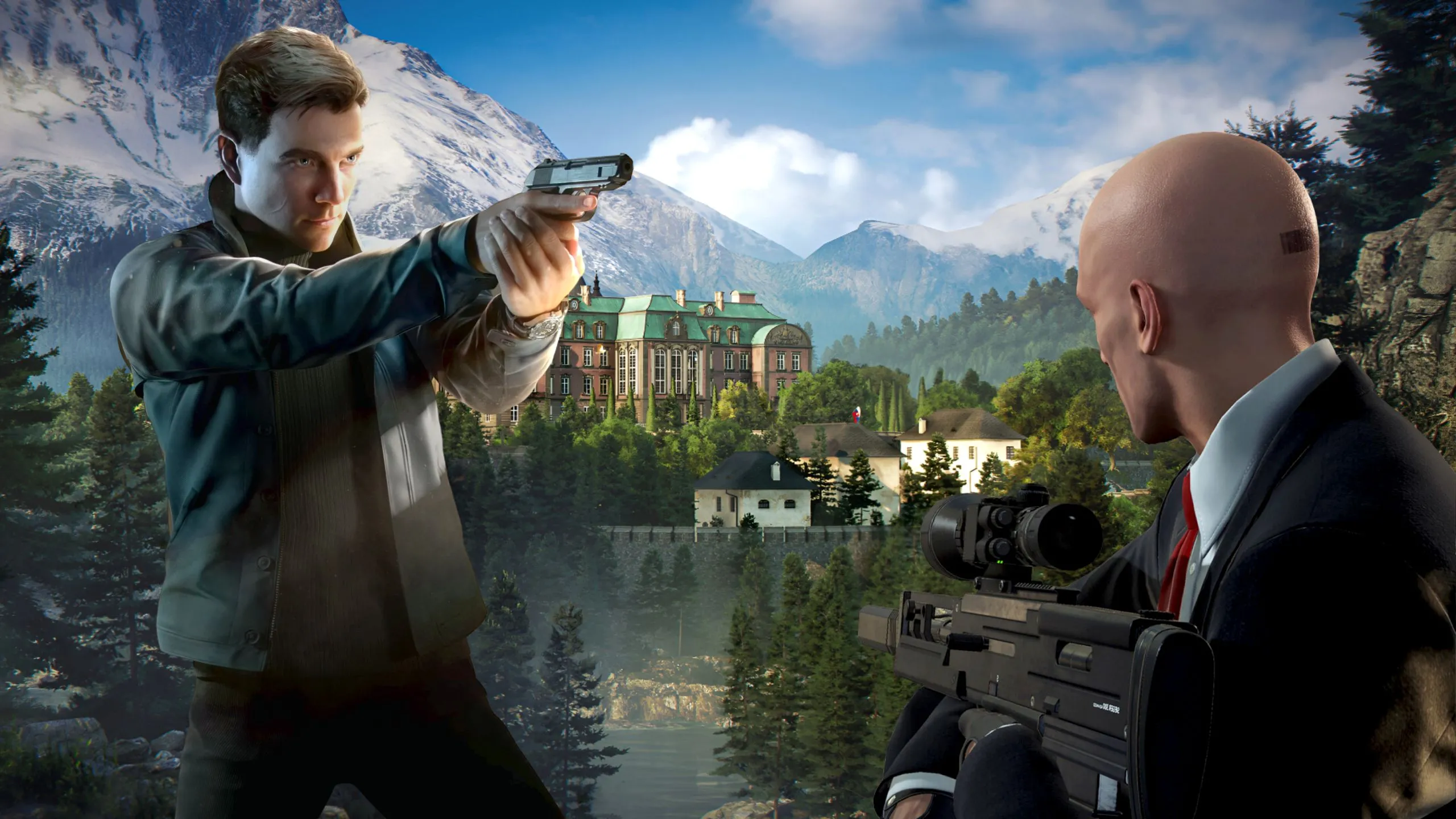 Hình ảnh James Bond và Agent 47 từ Hitman, gợi nhớ các tựa game hành động điệp viên kinh điển
