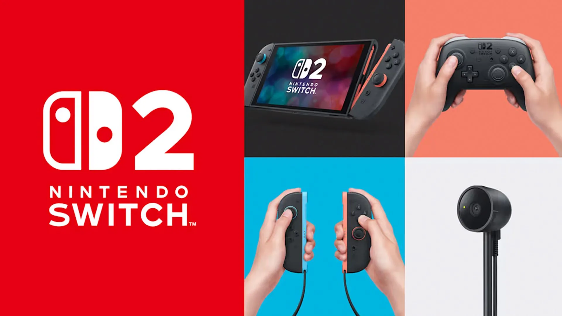 Hình ảnh minh họa máy chơi game Nintendo Switch 2 cùng các phụ kiện đi kèm