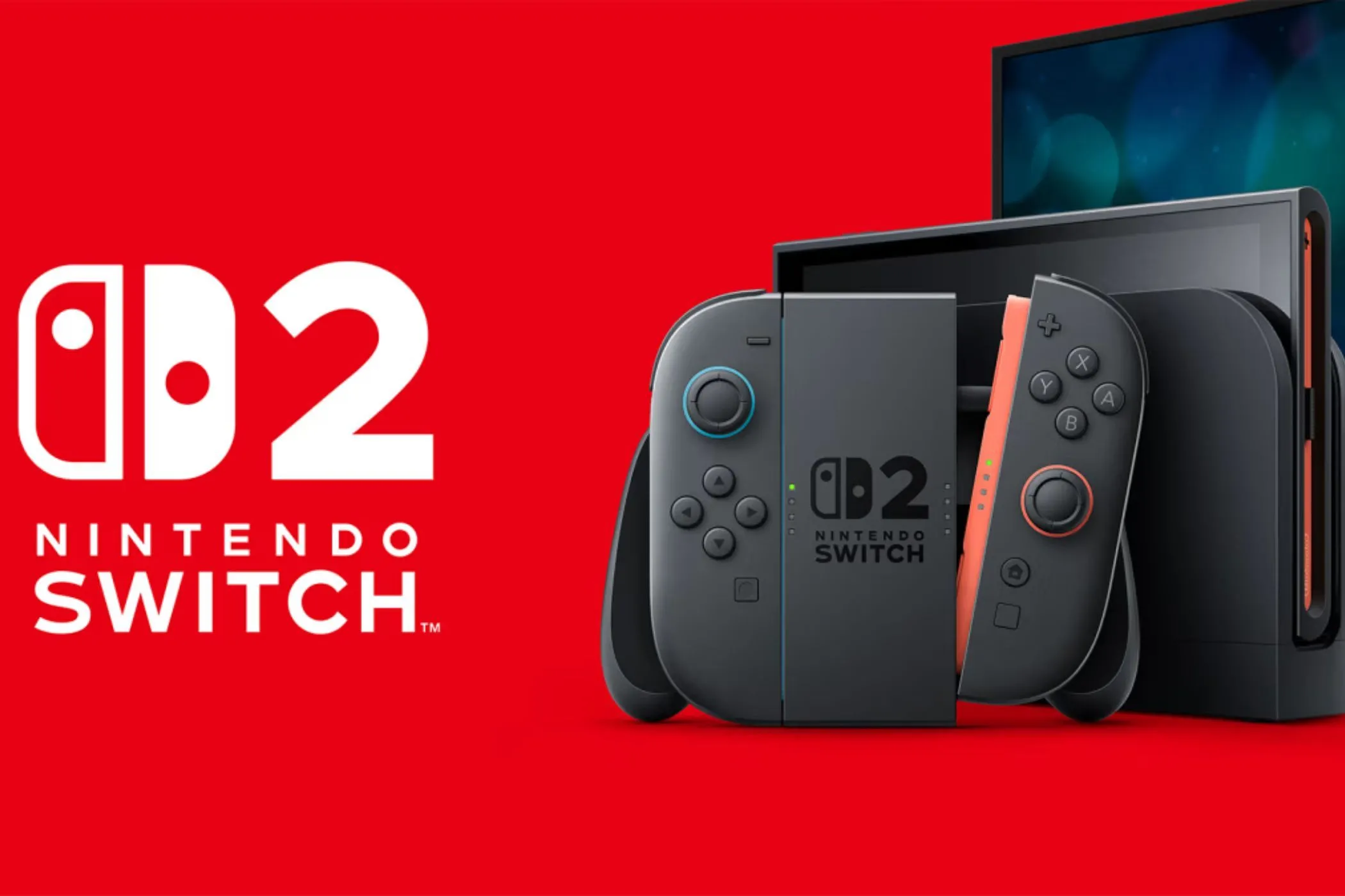 Hình ảnh minh họa máy console Nintendo Switch 2 và Joy-Con dock