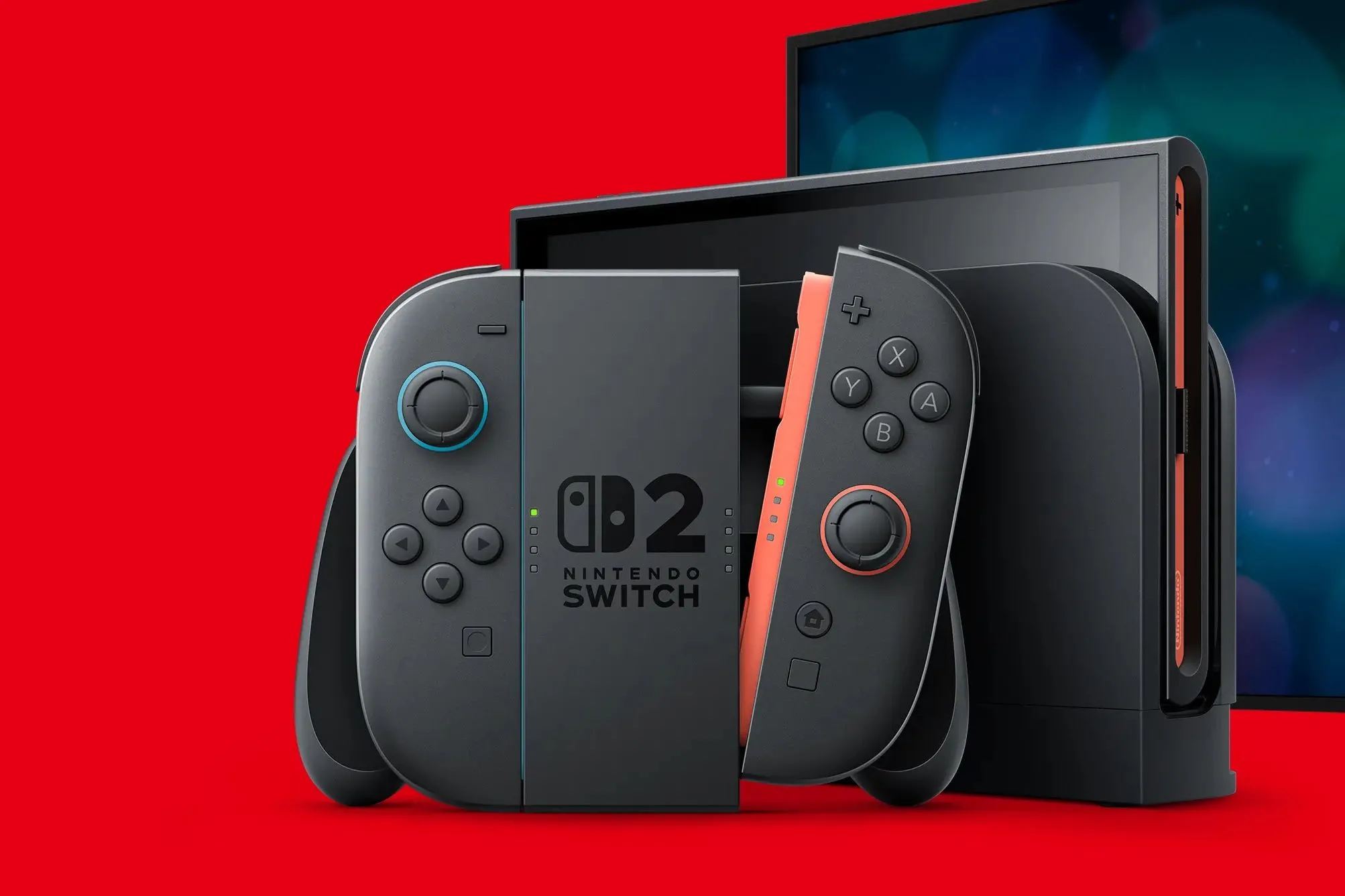 Hình ảnh minh họa Nintendo Switch 2 cùng dock và bộ điều khiển Joy-Con, đại diện cho tương lai console cầm tay