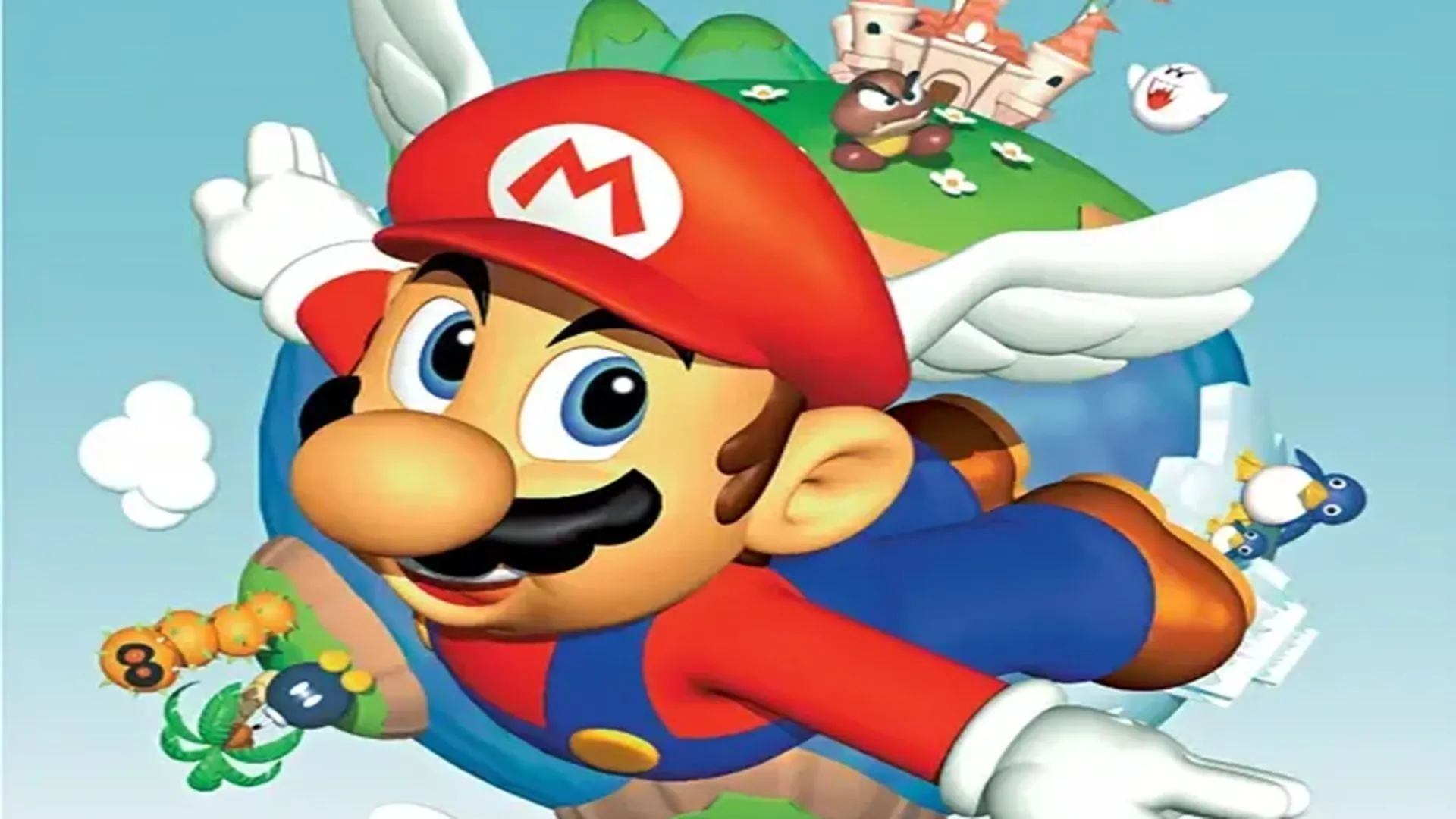 Hình ảnh quảng cáo game Super Mario 64 trên máy Nintendo 64, tựa game nổi tiếng với cộng đồng speedrun và những glitch độc đáo.