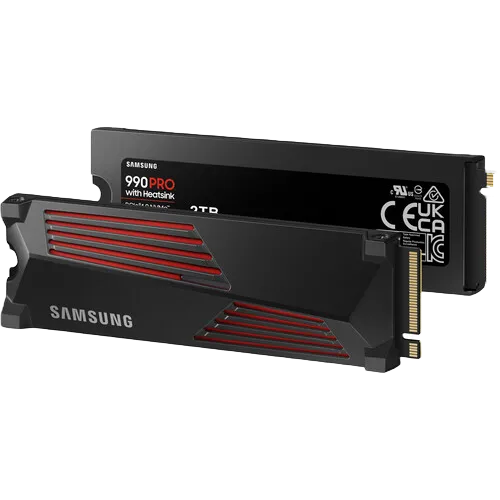 Hình ảnh render của SSD Samsung 990 Pro kèm tản nhiệt tích hợp, dành cho hiệu năng cao