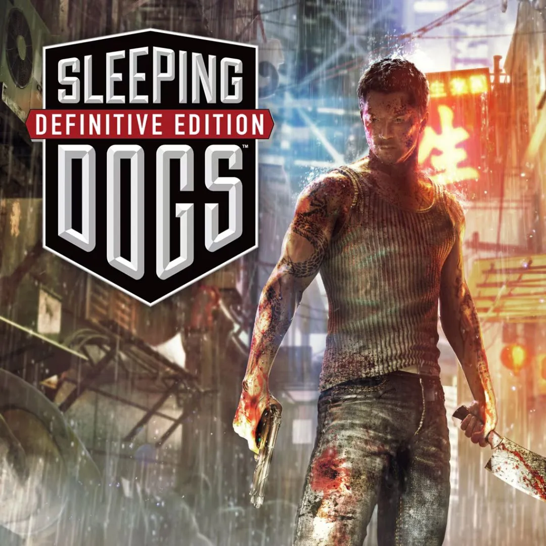 Hình ảnh sản phẩm game Sleeping Dogs: Definitive Edition, mô tả nhân vật chính Wei Shen trong một cảnh chiến đấu đường phố ở Hồng Kông