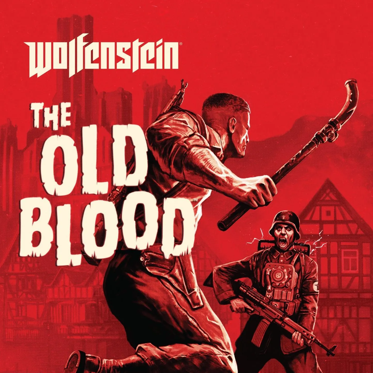 Hình ảnh sản phẩm game Wolfenstein: The Old Blood mô tả B.J. Blazkowicz chiến đấu