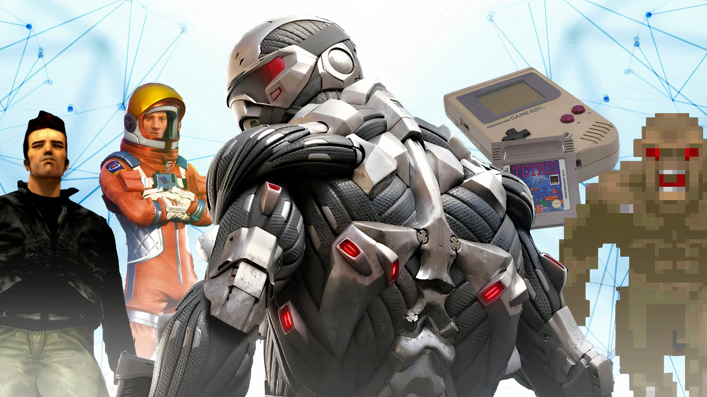 Hình ảnh tổng hợp các tựa game kinh điển đã định hình lịch sử ngành công nghiệp game, bao gồm GTA 3.