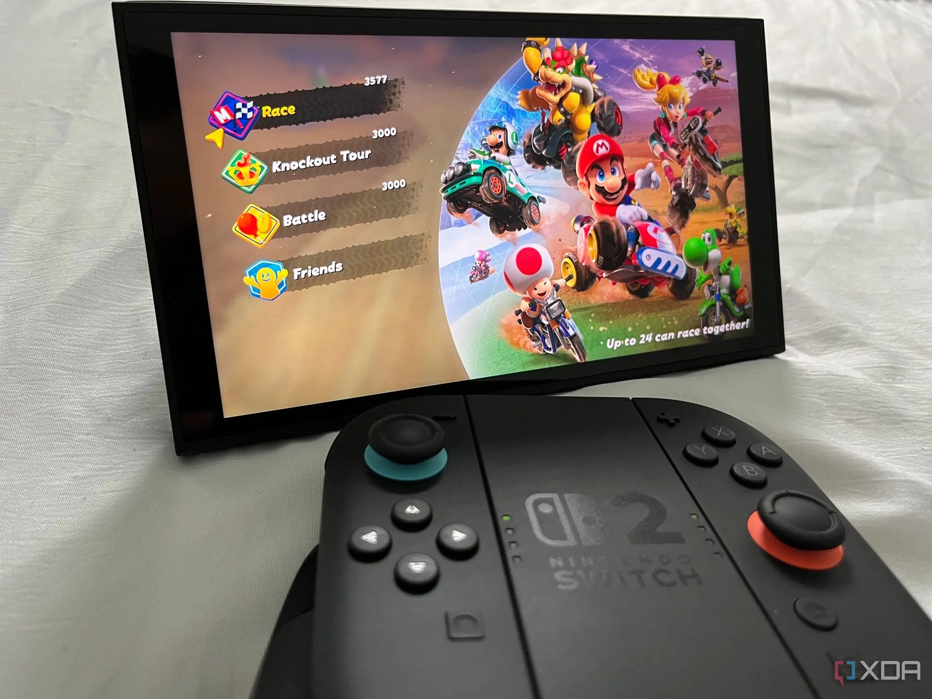 Hình ảnh trò chơi Mario Kart World đang được chơi online trên Nintendo Switch 2