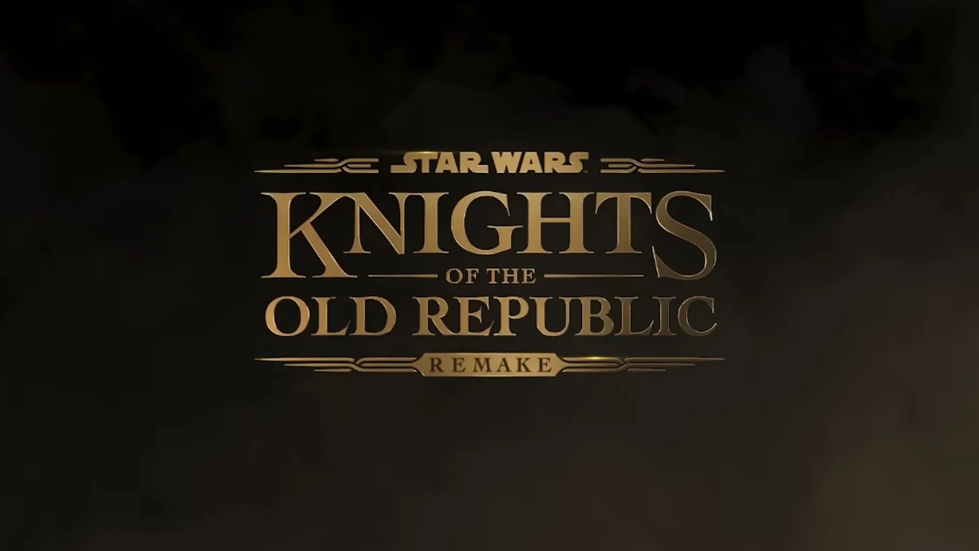 Hình ảnh từ trailer Star Wars Knights of the Old Republic Remake cho thấy Revan và biểu tượng game.