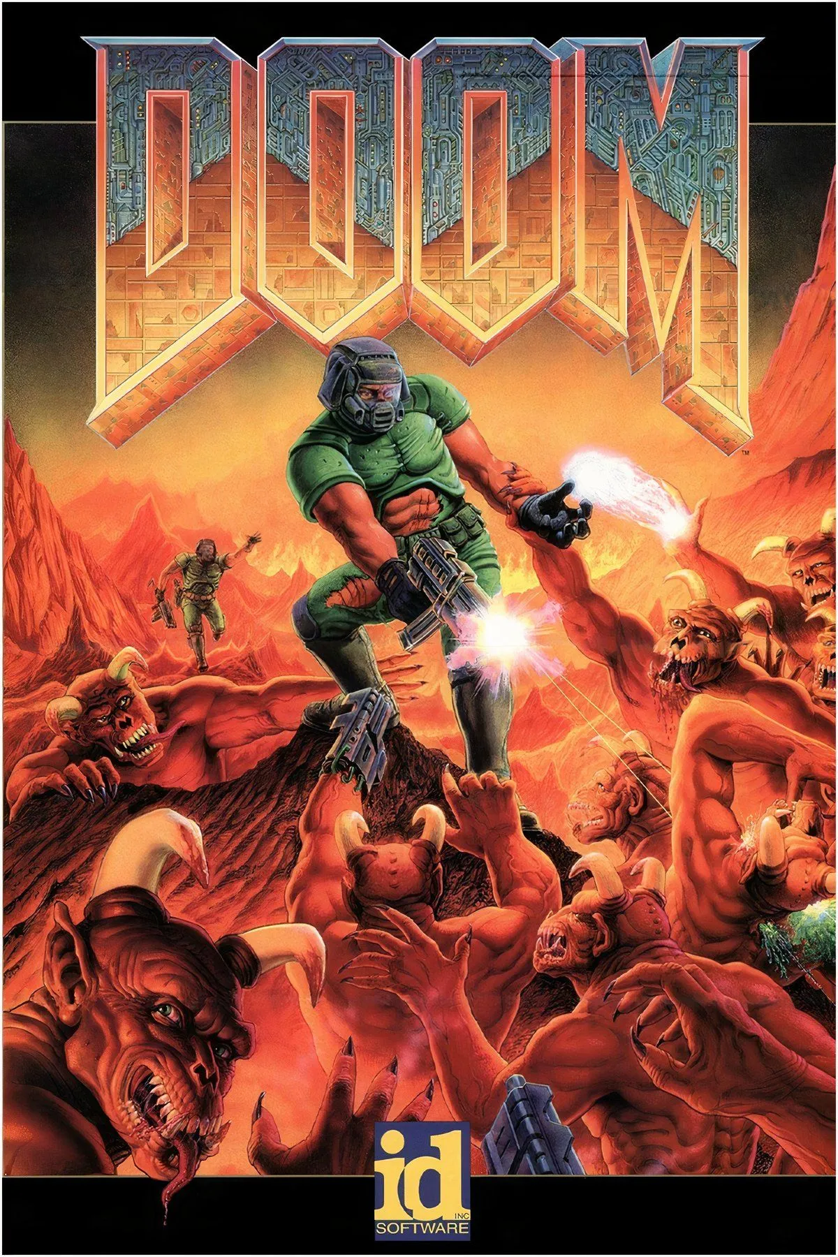 Hộp dài (Long Box) của game Doom trên PS1, một trong những phiên bản game hiếm và đắt giá nhất.