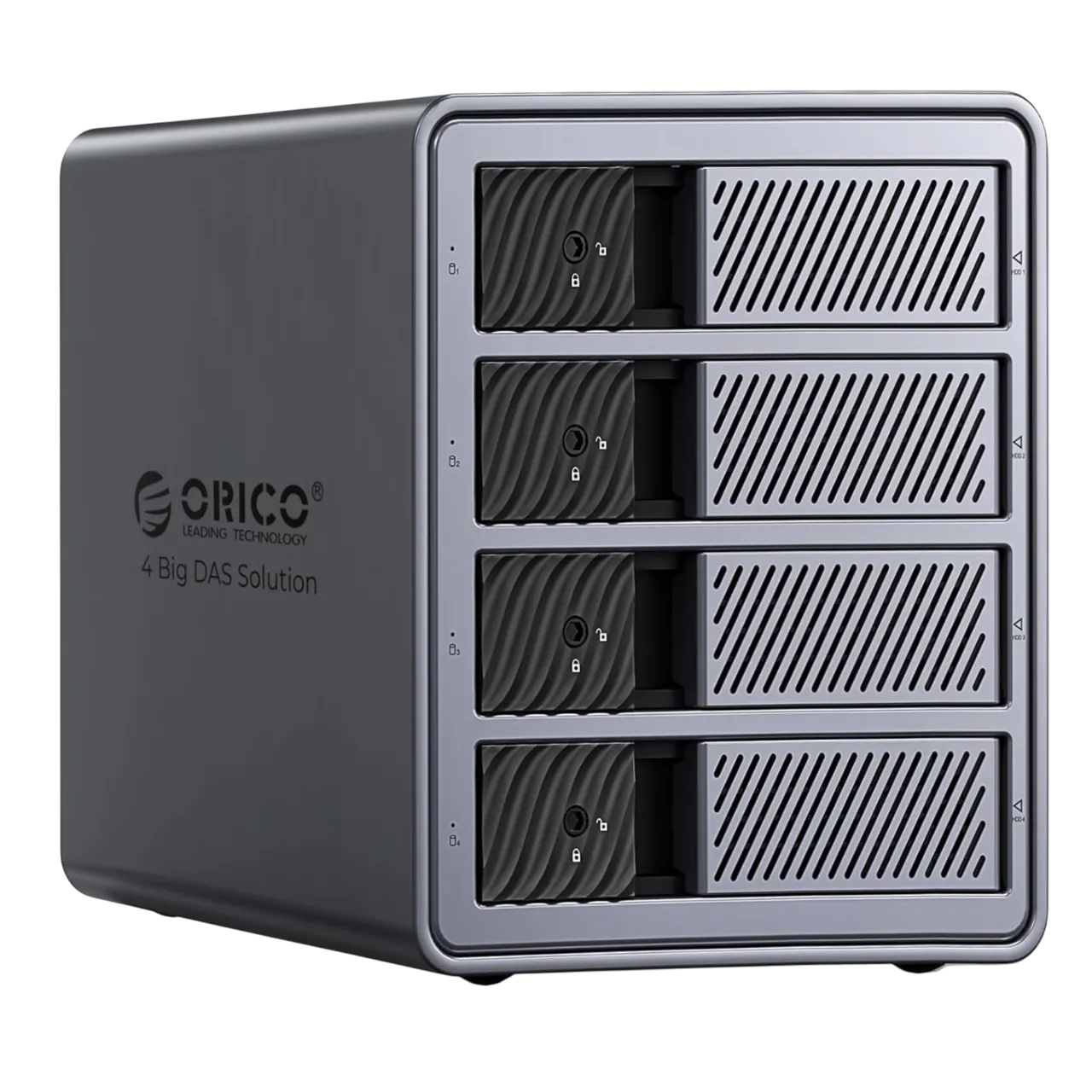 Hộp đựng ổ cứng ORICO 4 khay RAID với thiết kế hiện đại, màu đen