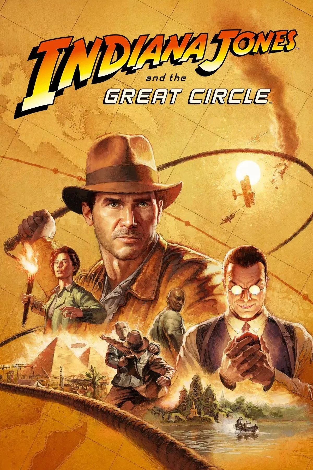 Indiana Jones đang phiêu lưu khám phá trong một hang động cổ xưa trong tựa game Indiana Jones and the Great Circle