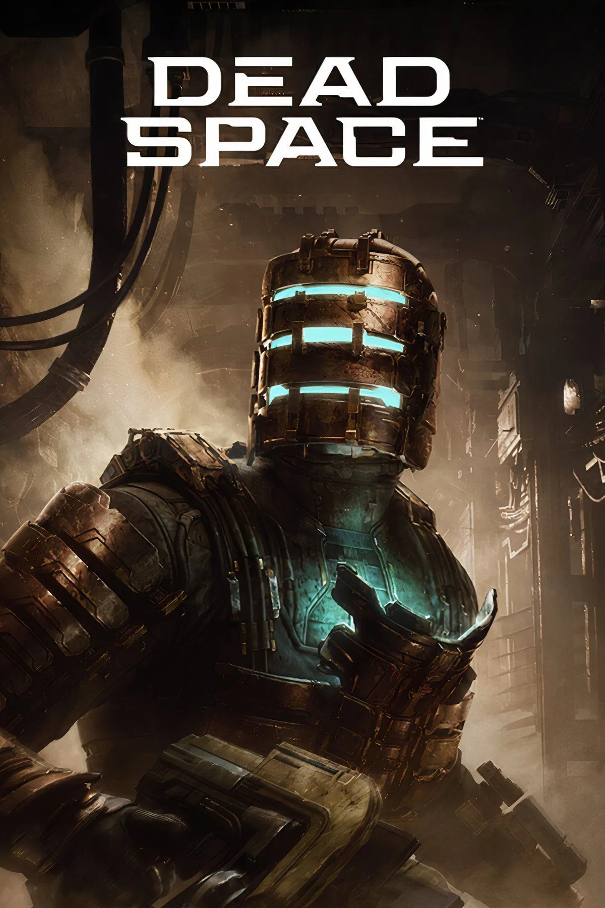 Isaac Clarke trong bộ giáp bảo hộ đối mặt Necromorph trên tàu Ishimura trong Dead Space remake