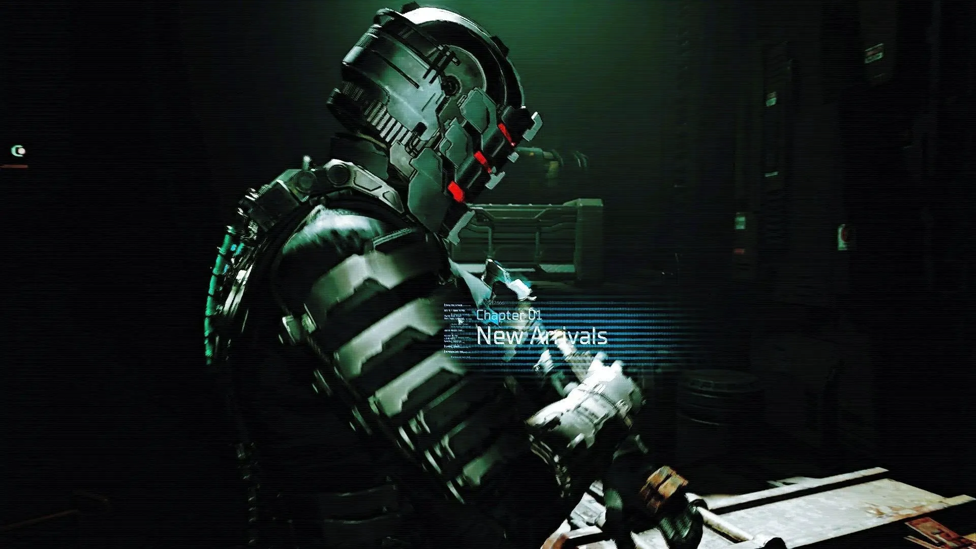 Isaac Clarke trong môi trường cực tối do mod Dead Space in the Dark - Reshade tạo ra