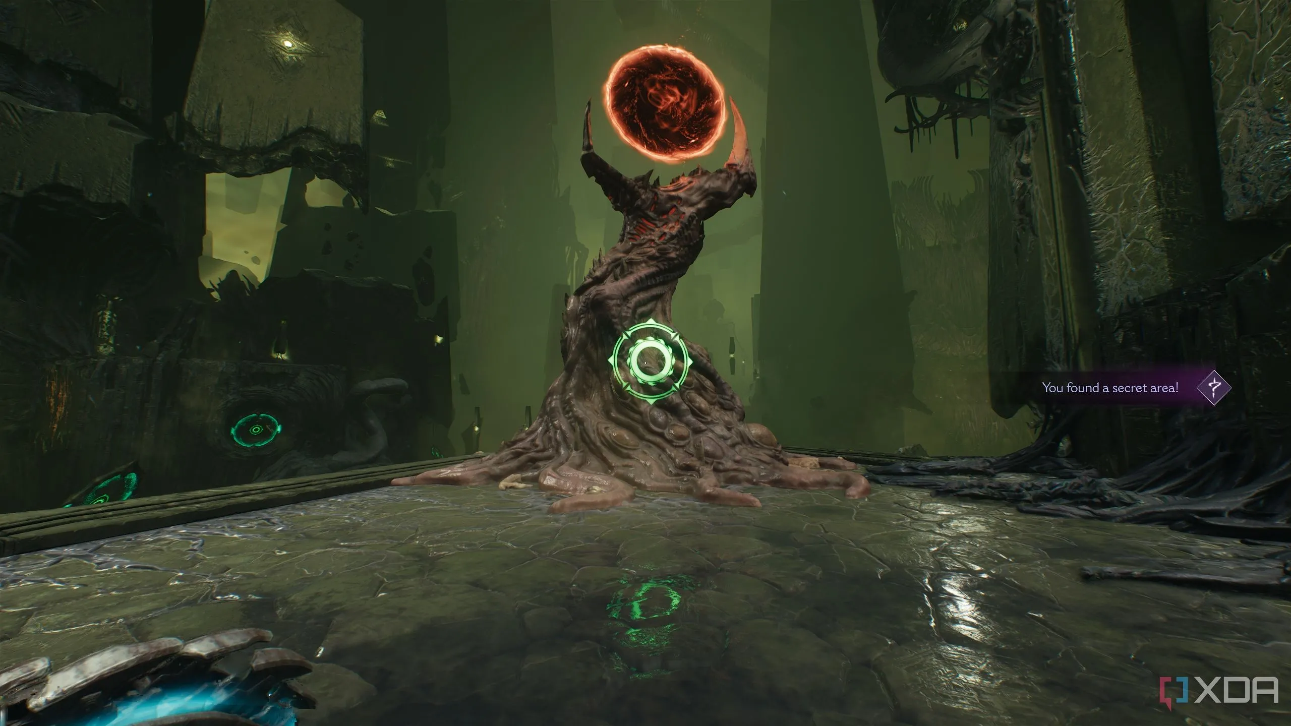 Khu vực bí mật 9 với Gore Portal sau khi bay qua Shield Portal trong Chương 15 Doom The Dark Ages.