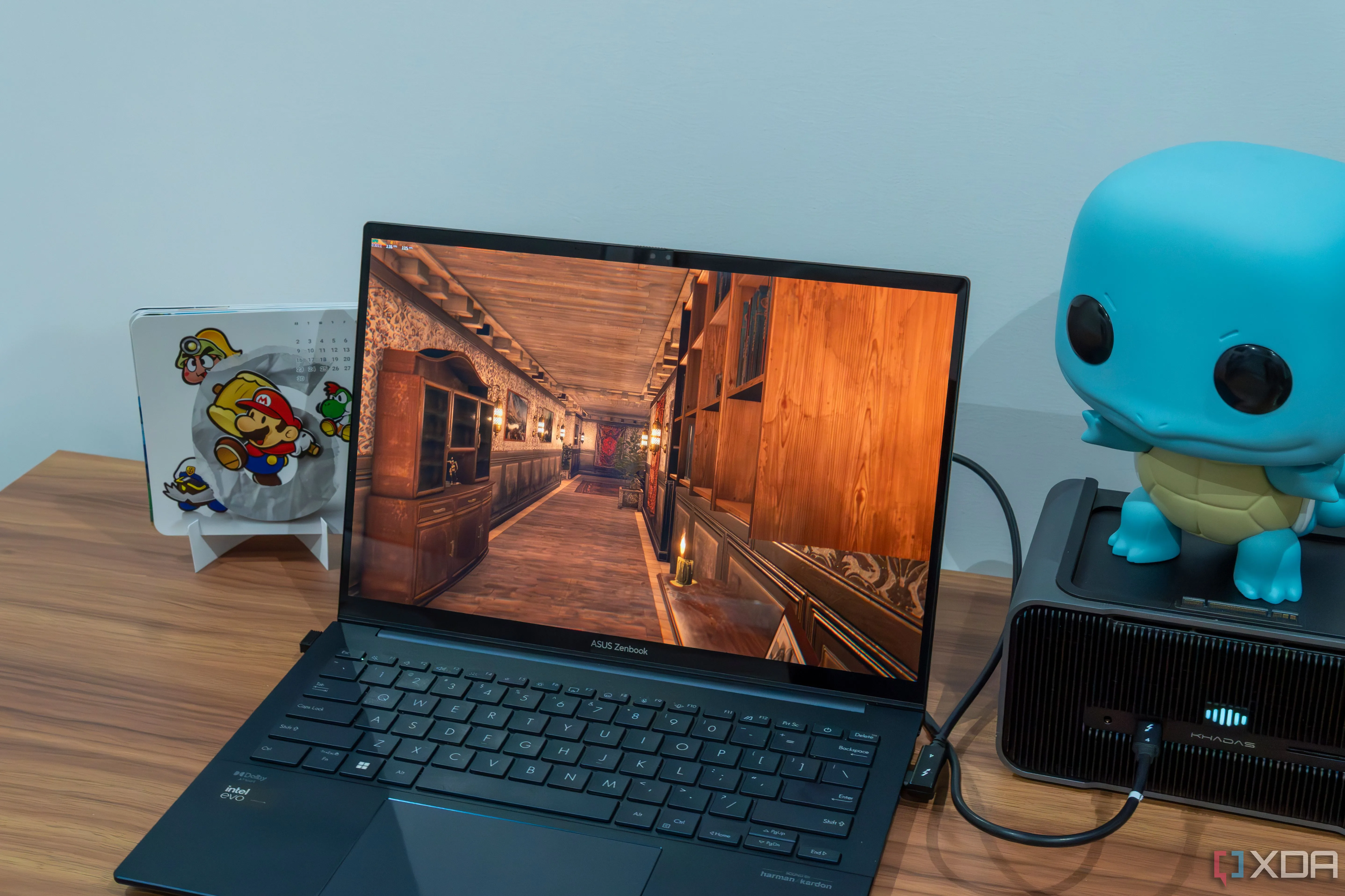 Laptop được kết nối với eGPU thông qua cổng Thunderbolt 3 để mở rộng hiệu năng đồ họa