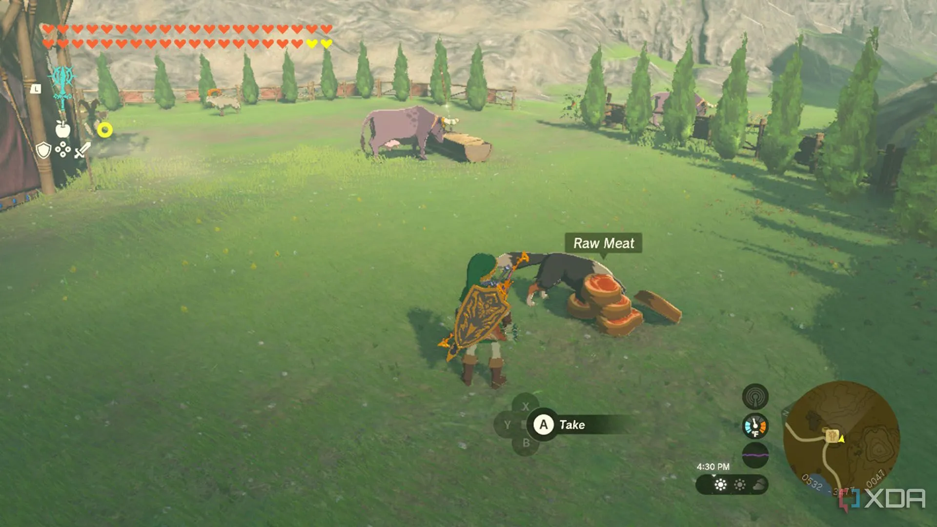 Link cho chó ăn tại chuồng ngựa để tìm kho báu trong Zelda: Tears of the Kingdom