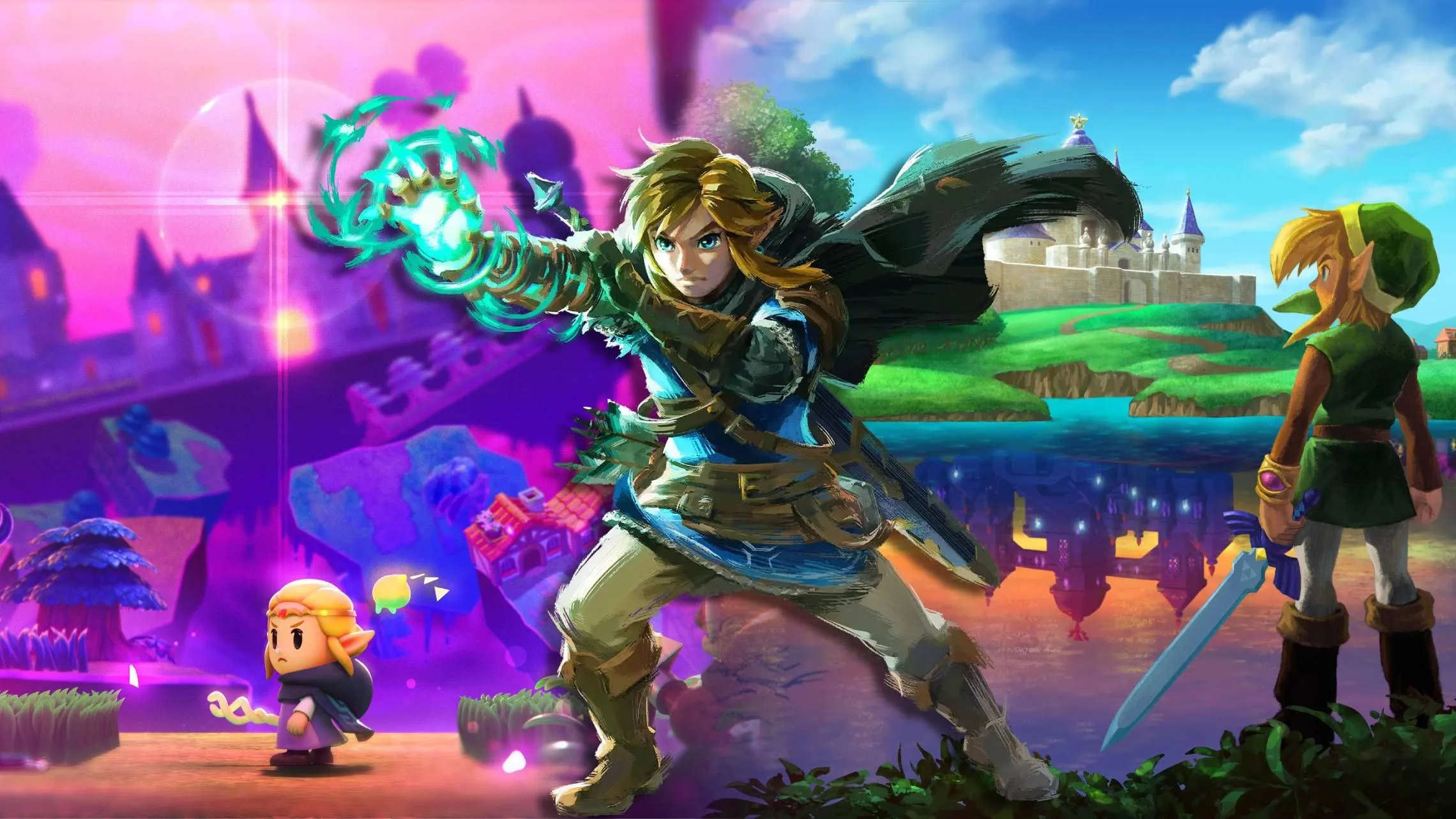 Link và Zelda, các nhân vật biểu tượng từ loạt game The Legend of Zelda, một thương hiệu game huyền thoại.