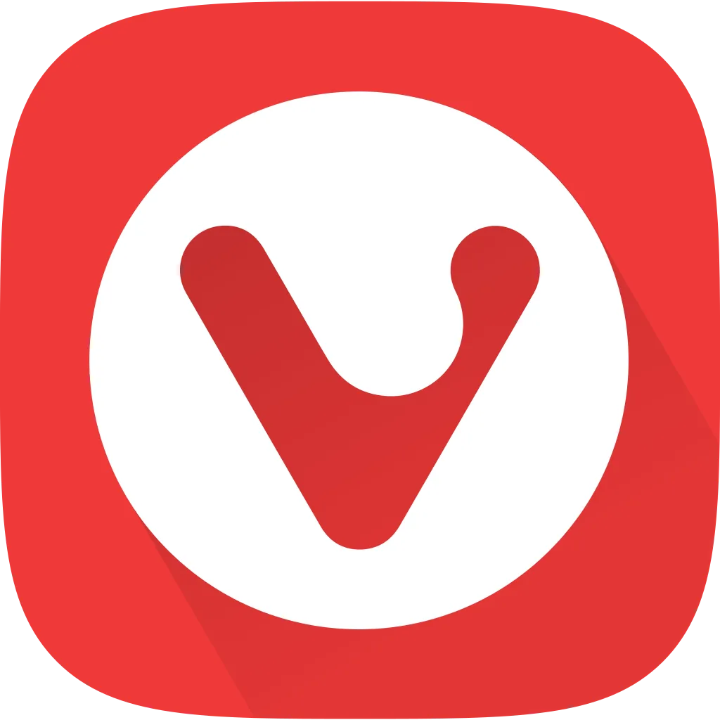 Logo chính thức của trình duyệt Vivaldi trên nền trắng