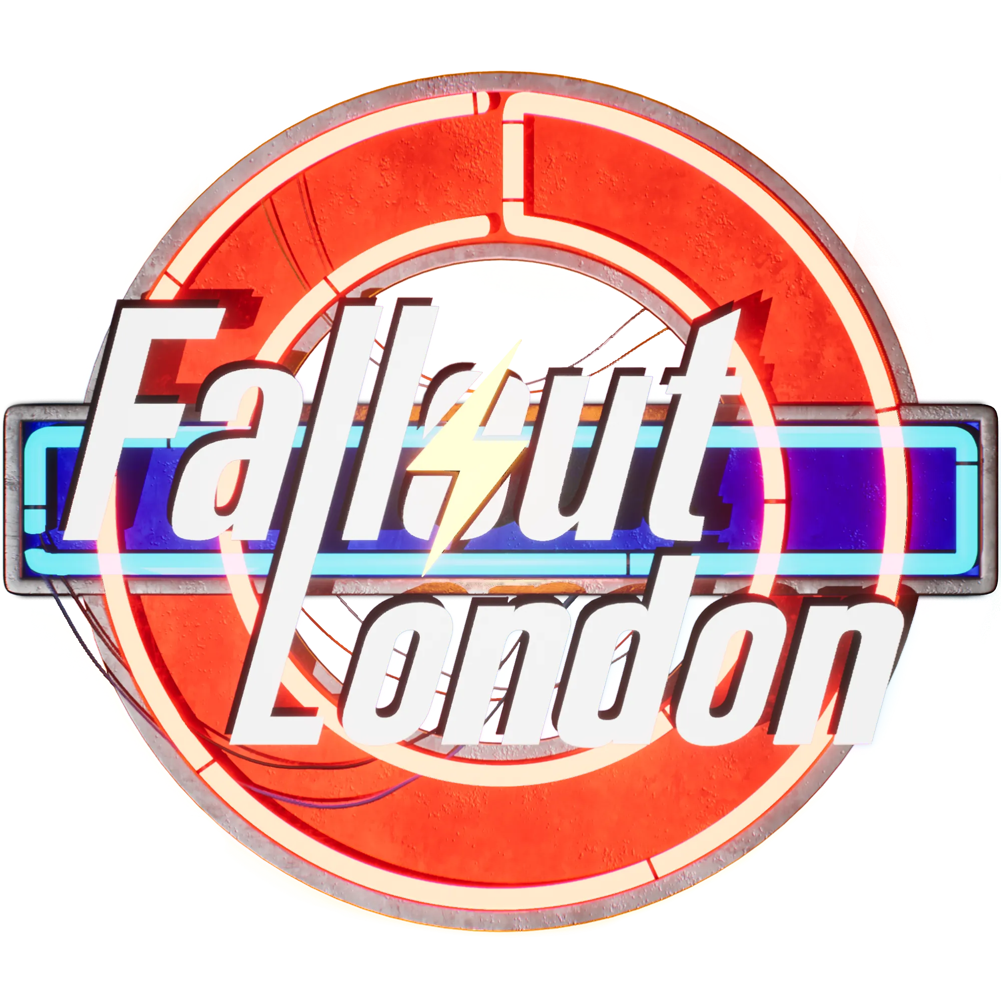 Logo của bản mod Fallout: London với hình ảnh tháp đồng hồ Big Ben trong khung cảnh hậu tận thế