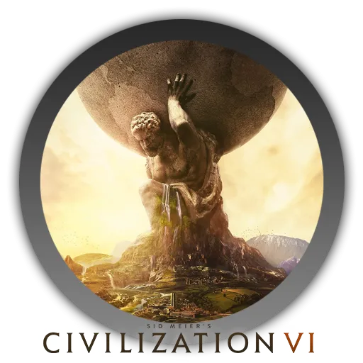 Logo của game chiến thuật Civilization VI với biểu tượng hình khối đặc trưng