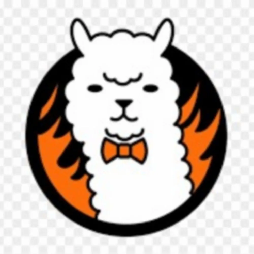 Logo Fire Alpaca với hình vuông màu vàng cam và biểu tượng hình con alpaca cách điệu